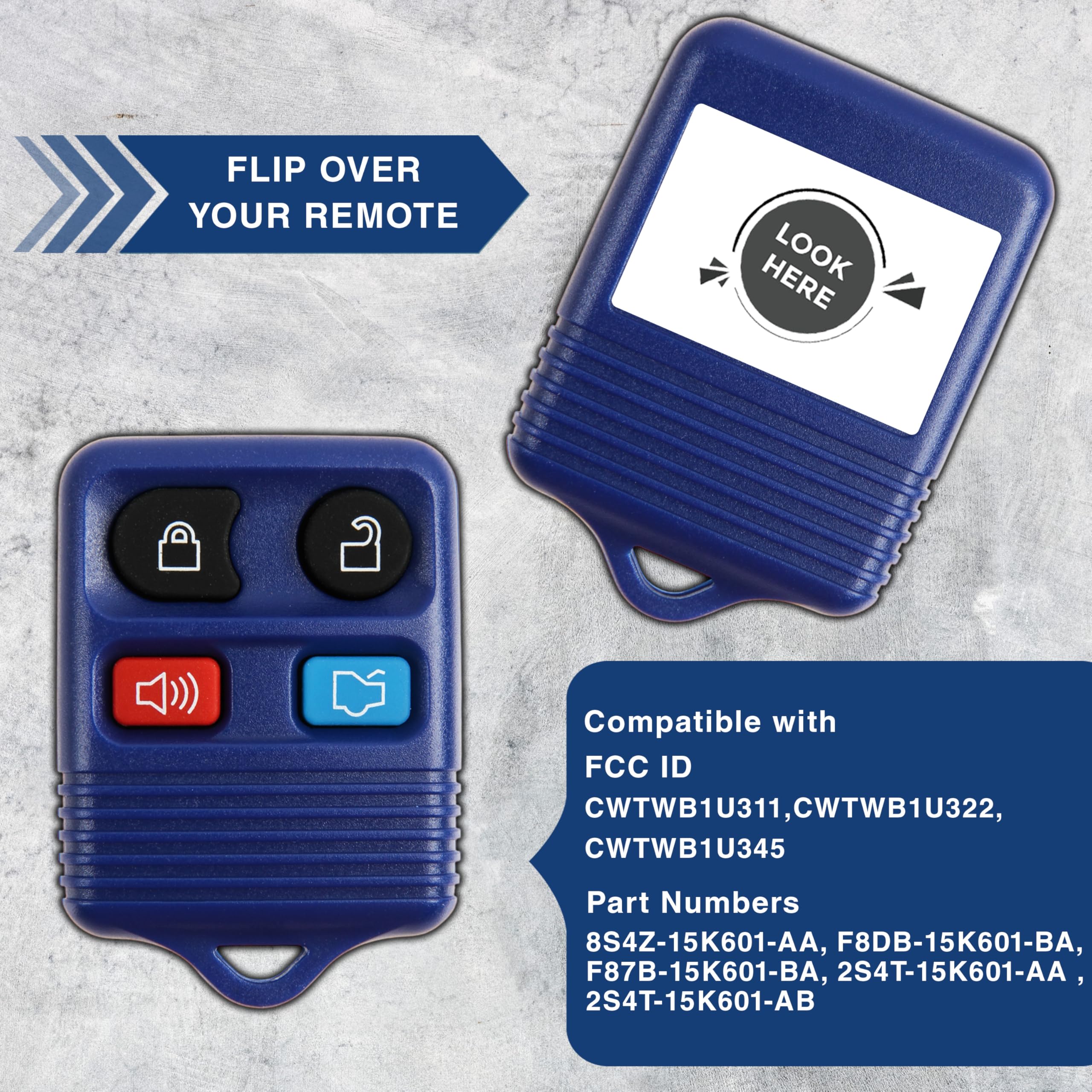2X Keylessoption Key Fob Replacement For 2005 2006 2007 2008 2009 2010 2011 2012 2013 2014 2015 Ford F150 Explorer Ranger Mustan