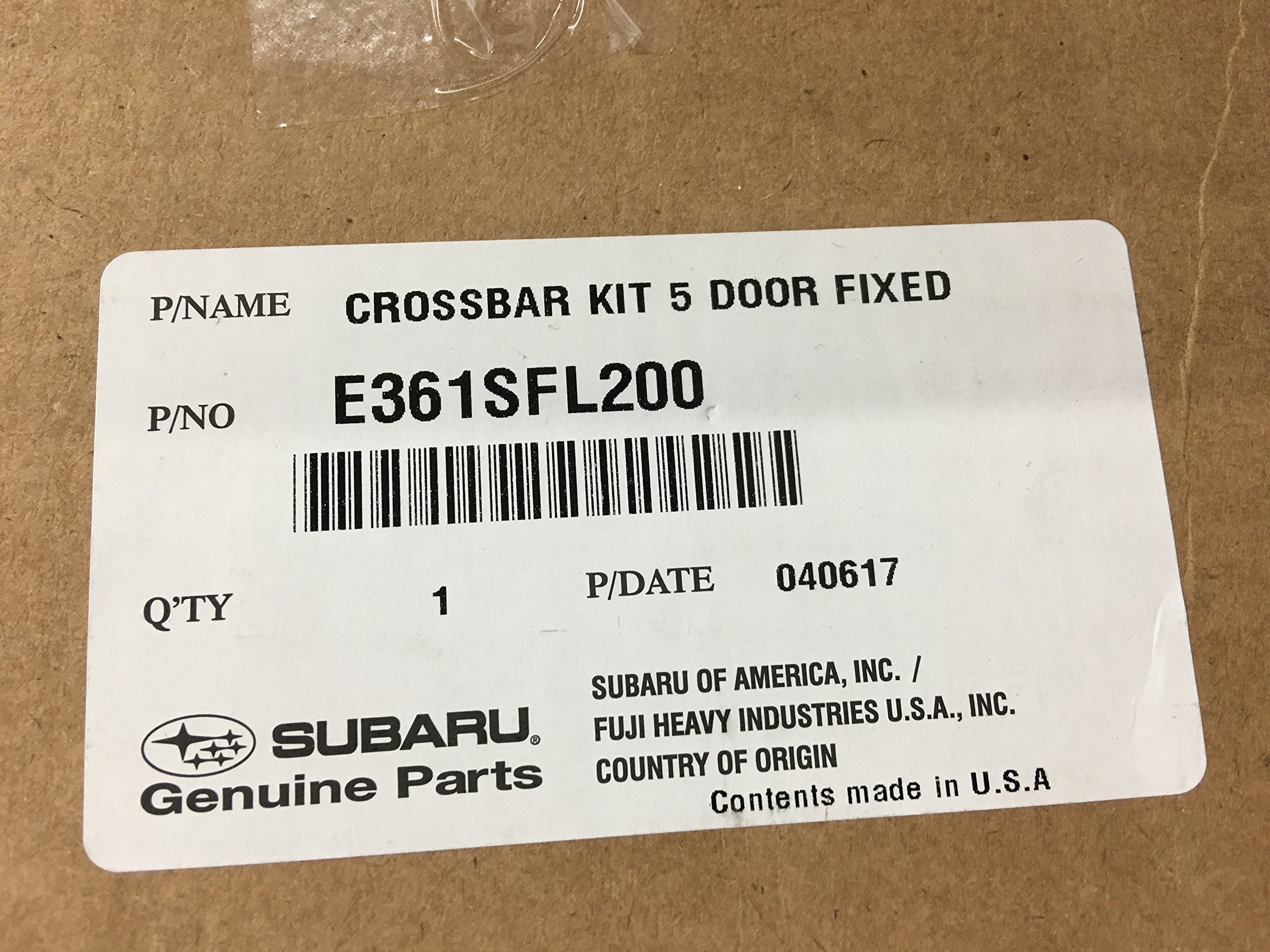 Subaru Impreza Cross Bar Set E361SFL200 (2017-2023) - Fixed Roof Rack, Black, 5 Door