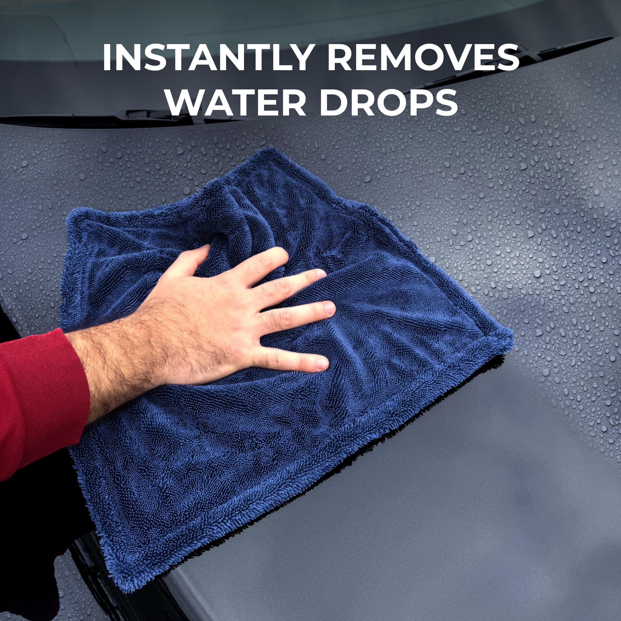 Microfiber Car Drying Towel 1300 GSM Double Twist Pile - Super Absorbent Auto Wash Towel for Cars Trucks SUV - Detailing Cleanin