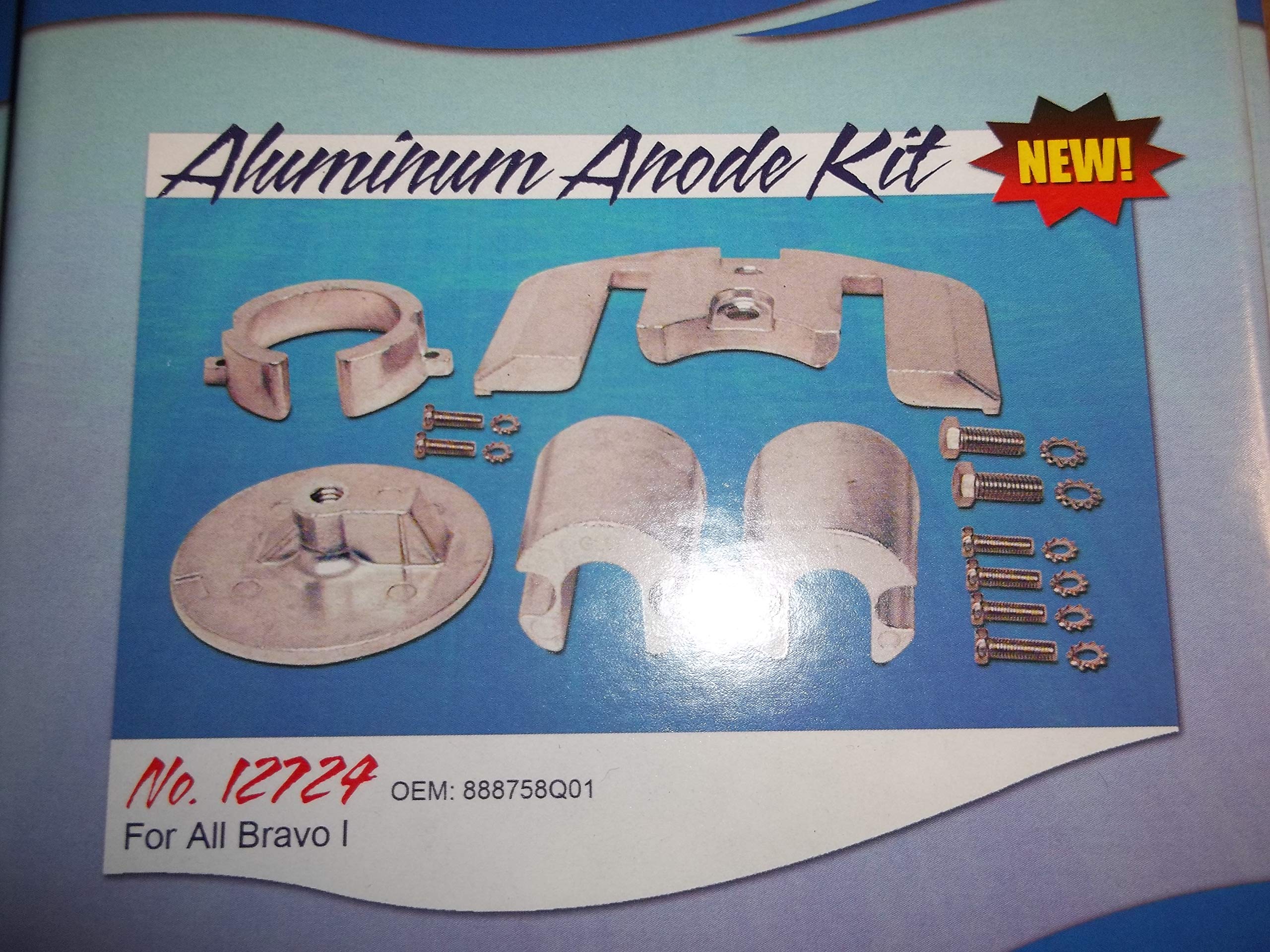 Rps-Glm 12724 Mercruiser Bravo I 1 Outdrive Anode Kit Set Aluminum Salt Water Zinc Replaces 888758Q01