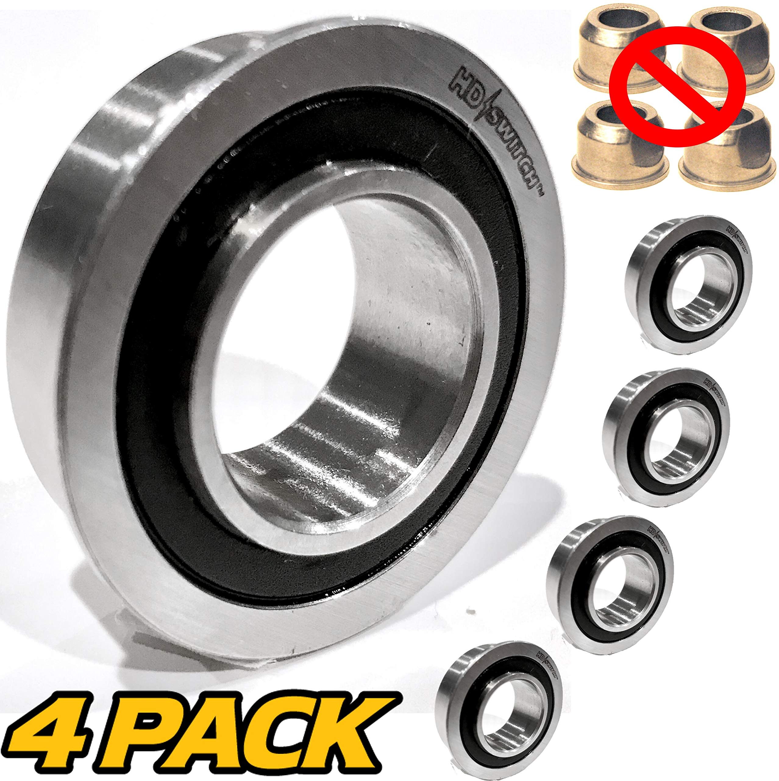 HD Switch Wheel Bearing Conversion Kit for John Deere D100-D170 - Yellow, Synthetic Material, Includes Free Hub Caps