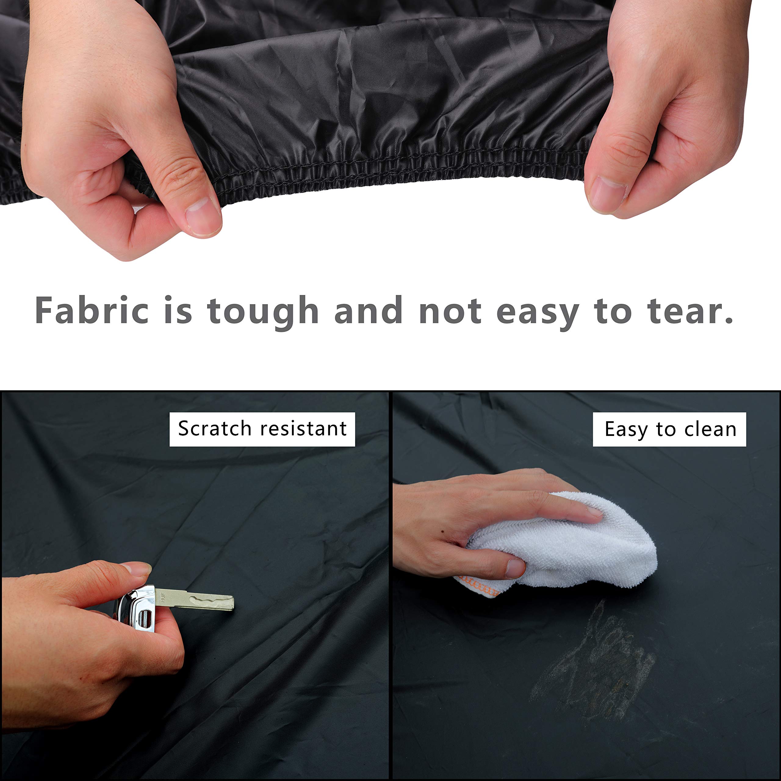 MORNYRAY Compatible with Jeep Wrangler 2 Door, Waterproof Car Cover All Weather Snowproof UV Protection Windproof Outdoor Full c