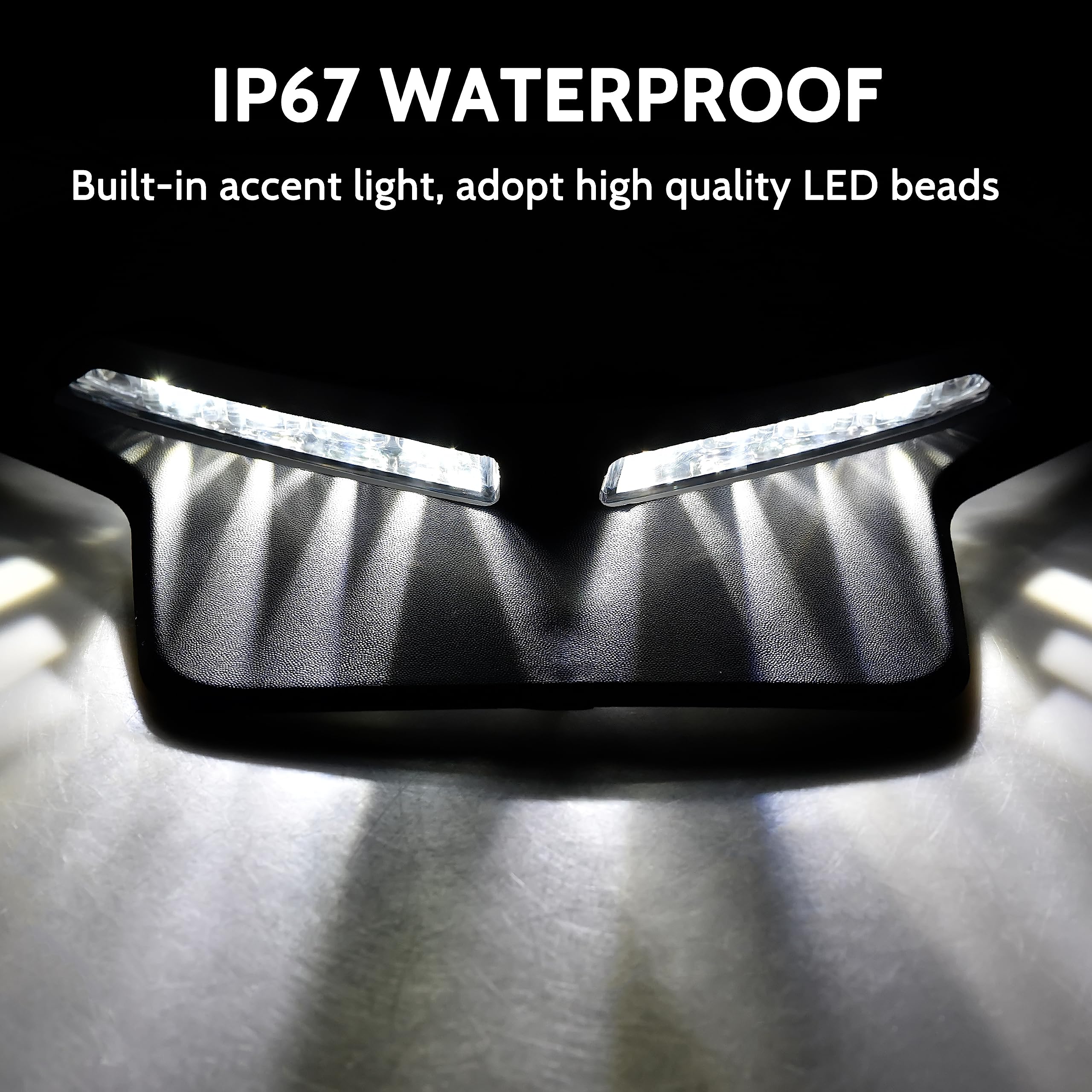 SAUTVS LED Auxiliary Light DRL Kit for Can-Am Ryker, Black Hood Panel, Model ZP-YJ-030602-014, Durable ABS Material