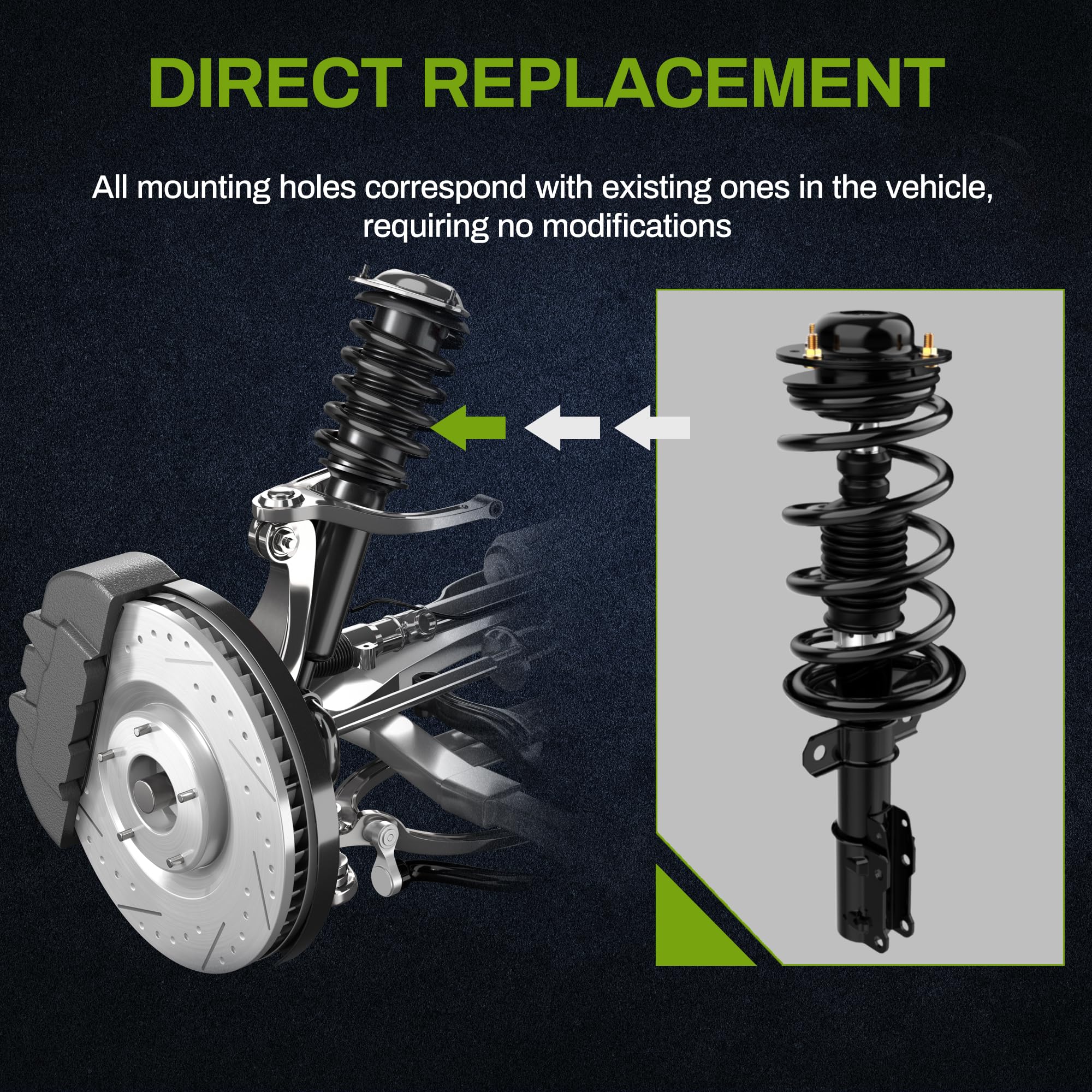 Autosaver88 Front Complete Strut And Coil Spring Assembly Compatible With 2005-2010 Chevrolet Cobalt, 2006-2011 Chevrolet Hhr, 2