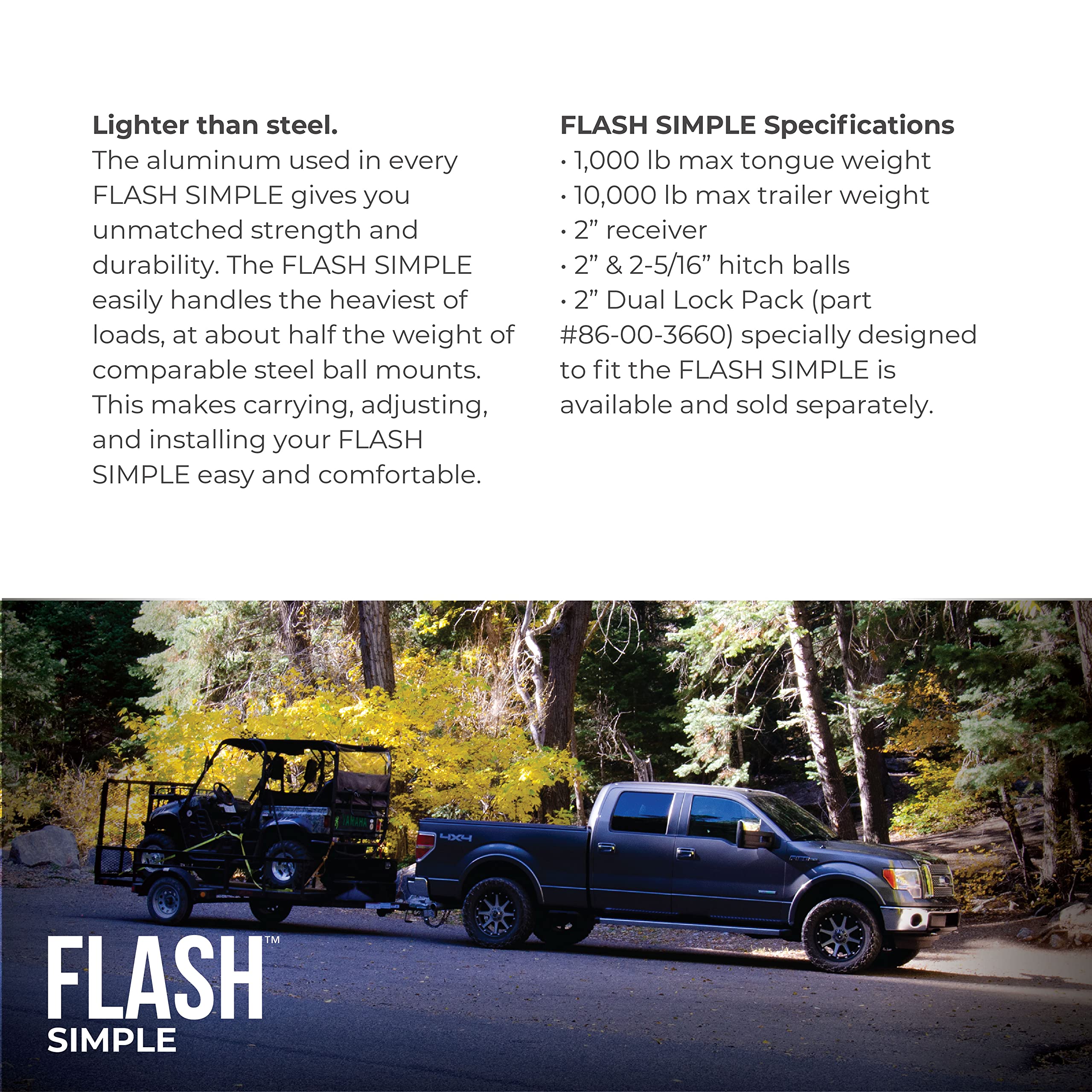 Fastway Flash 42-00-2800 E Series Adjustable Aluminum Ball Mount With 8 Inch Drop, 2 Inch Shank, And Chrome Plated Balls