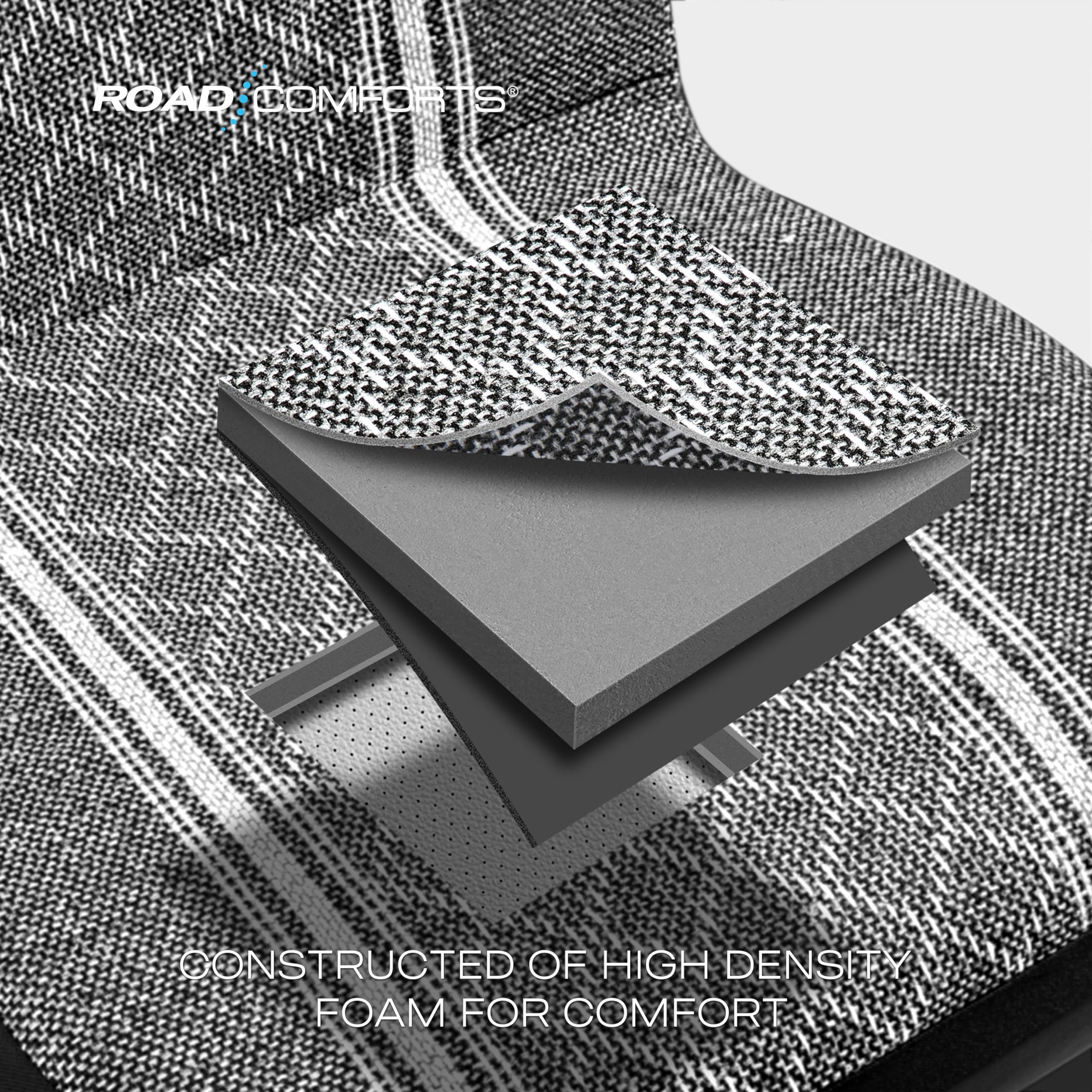 Road Comforts Baja Blanket Seat Covers - Low Back Gray, Jacquard Fabric, Airbag Compatible, Universal Fit for Car, Truck, SUV, Vans