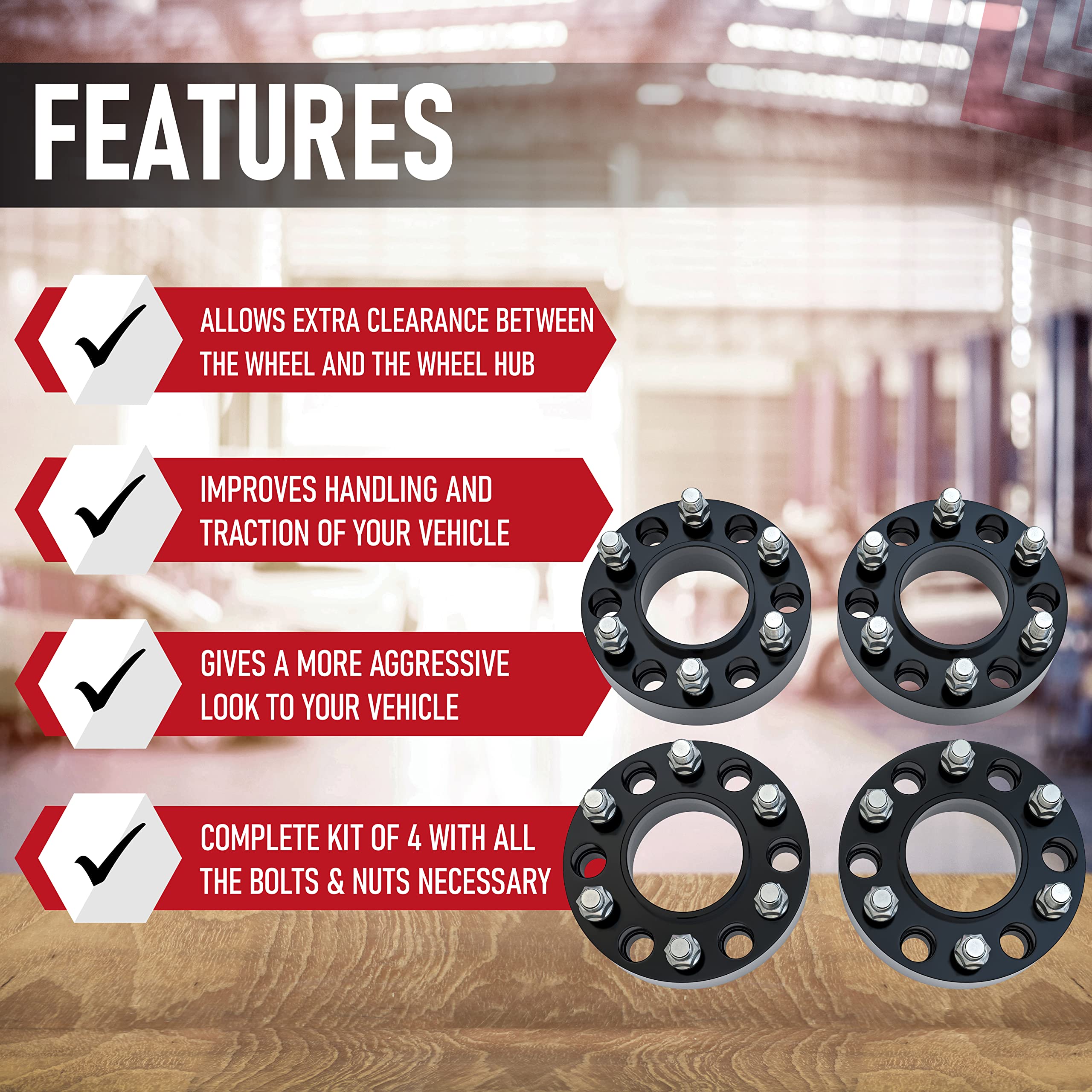 6X5.5 Wheel Spacers 2 Inch, Set Of 4-6 Lug 50Mm Wheel Centric Adapter - Fits Chevy, Gmc & Cadillac - 1999-2022 Silverado, Sierra