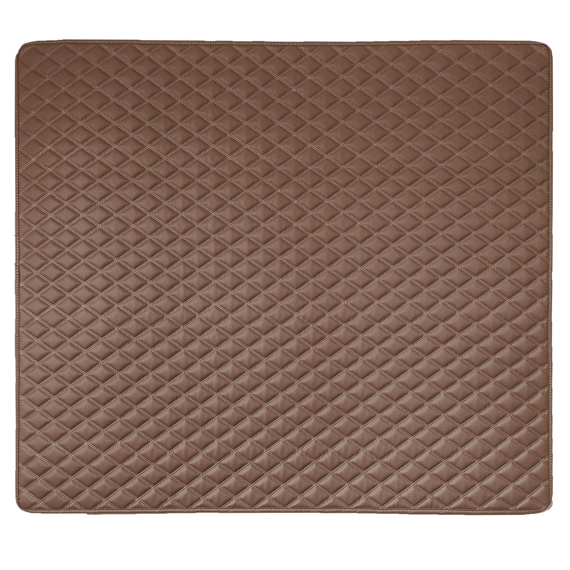 Fh Group F16501Brown-46 Deluxe Heavy Duty Faux Leather Diamond Pattern Multi-Purpose Brown Automotive Cargo Liner Fits Most Cars