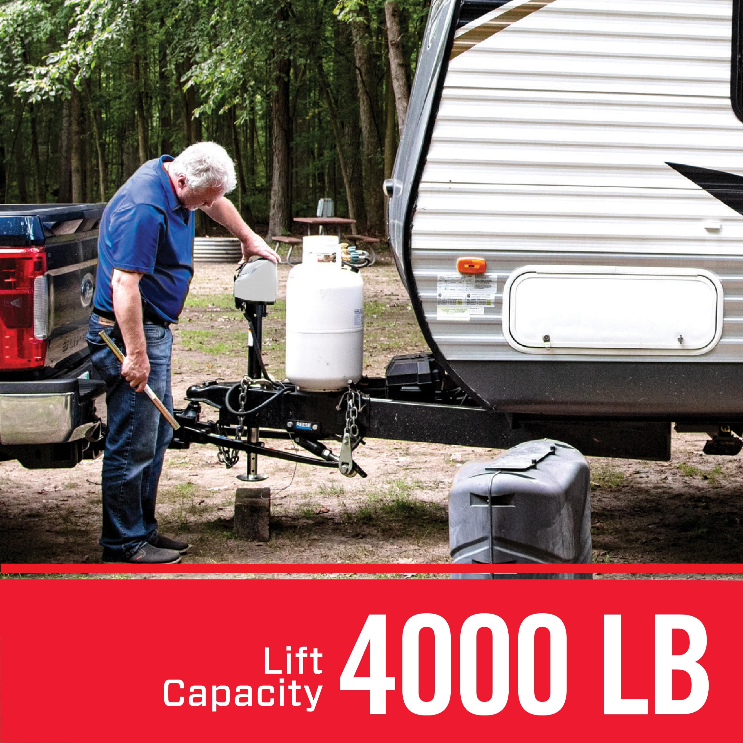 Bulldog Cases 500200 Powered Trailer Jack, A-Frame, 4,000 Lbs. Lift Capacity, Bolt-On, 22 Inch Travel