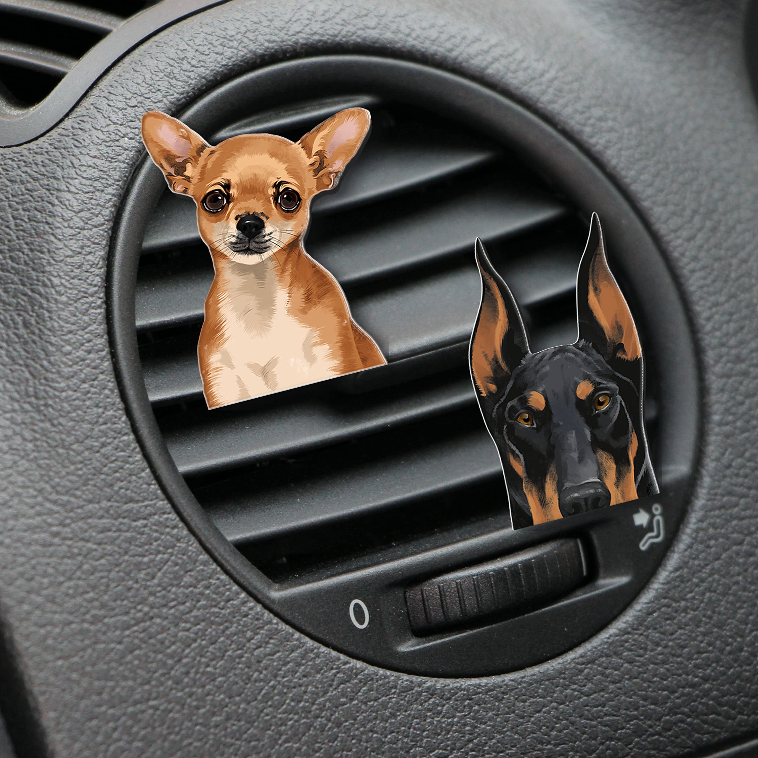 WIRESTER Fresh Scented Car Air Freshener Vent Clip, Decorative Accessories, Interior Decoration for Cars - Cute Fawn Chihuahua D