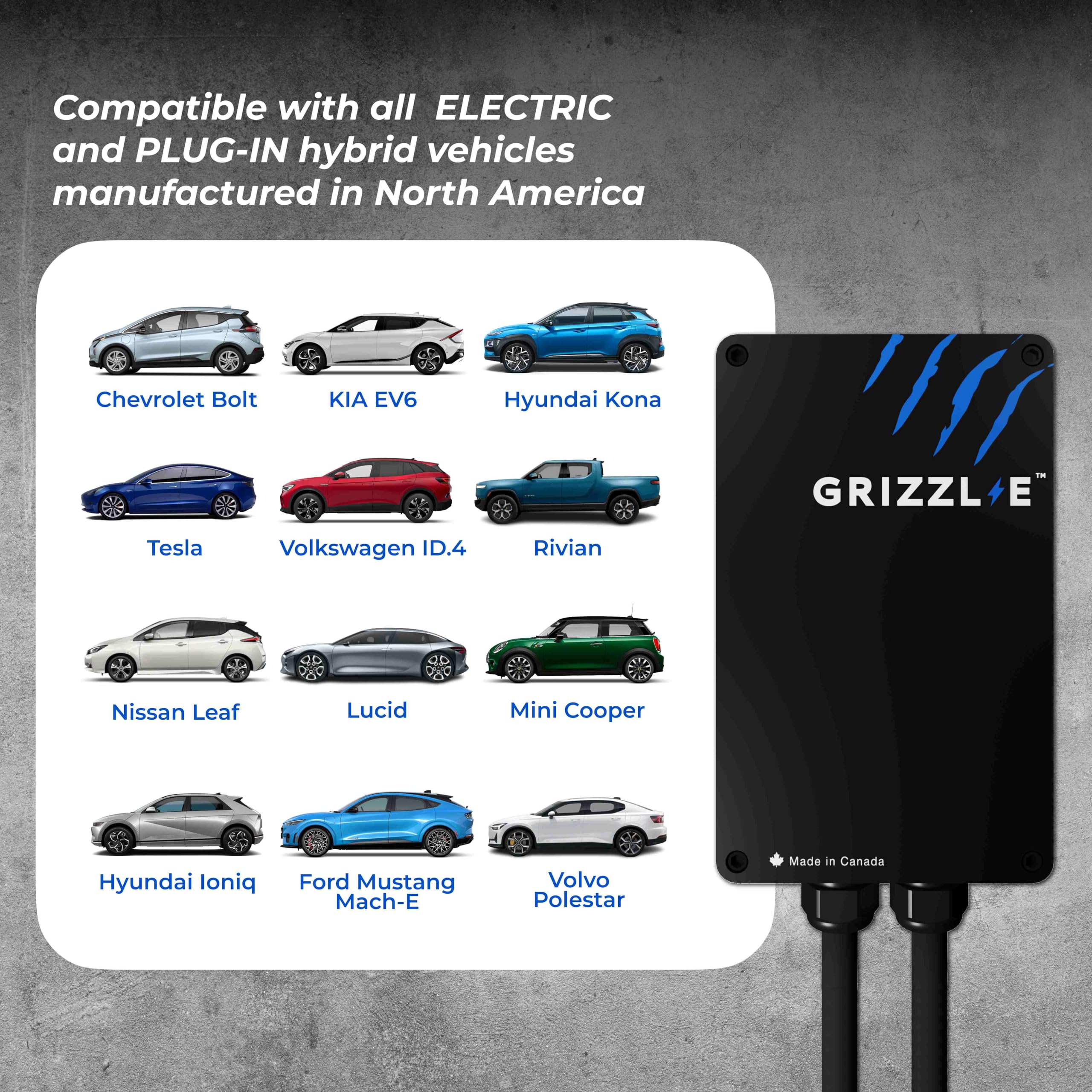 Grizzl-E Level 2 EV Charger 40 Amp, UL Certified, NEMA 14-50 Plug, 24ft Cable, Classic Black