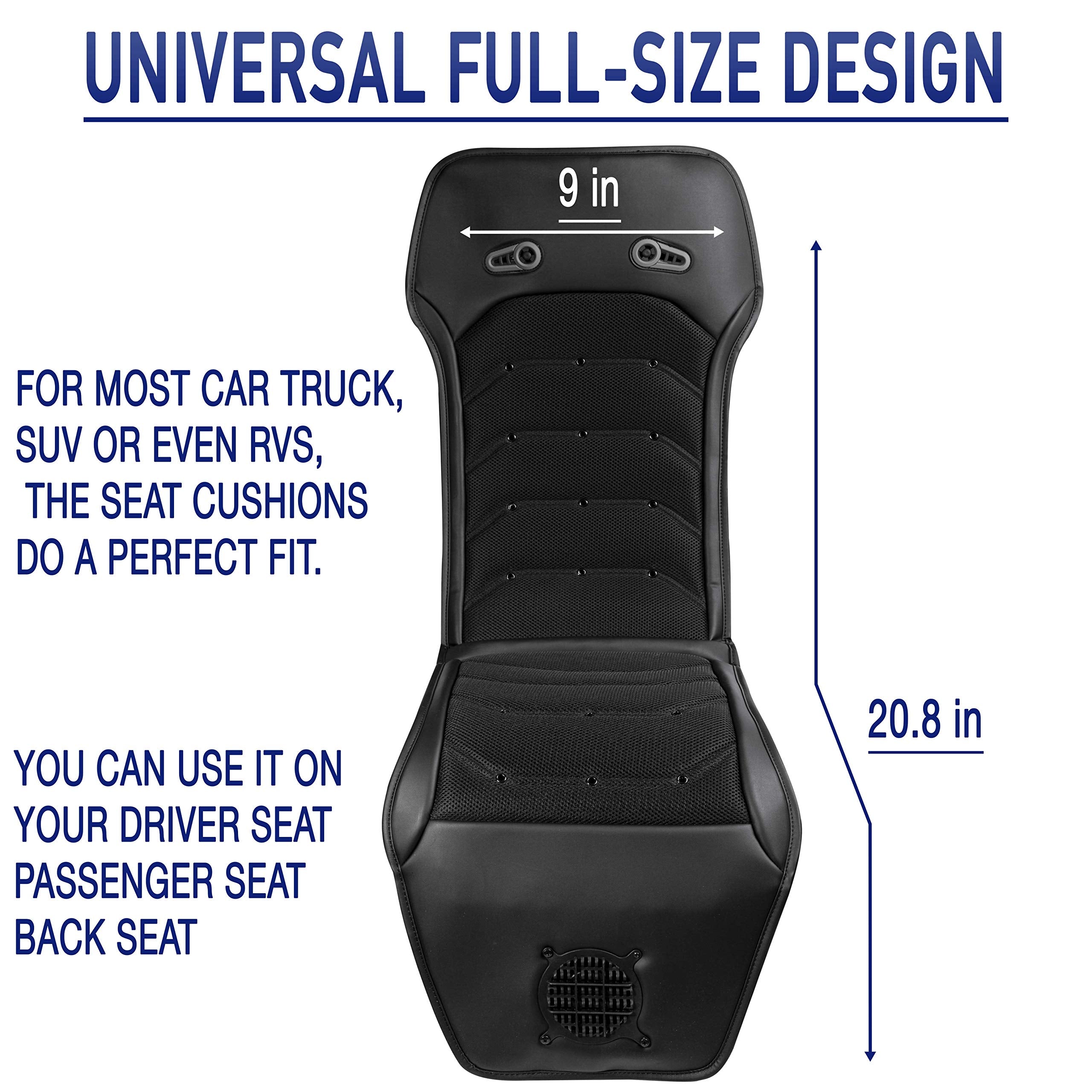 Cooling Car Seat Cushion Cover - 12V Air Ventilated Cooling Seat Cover for Car, Ventilate Breathable Home and Office, Back Comfo