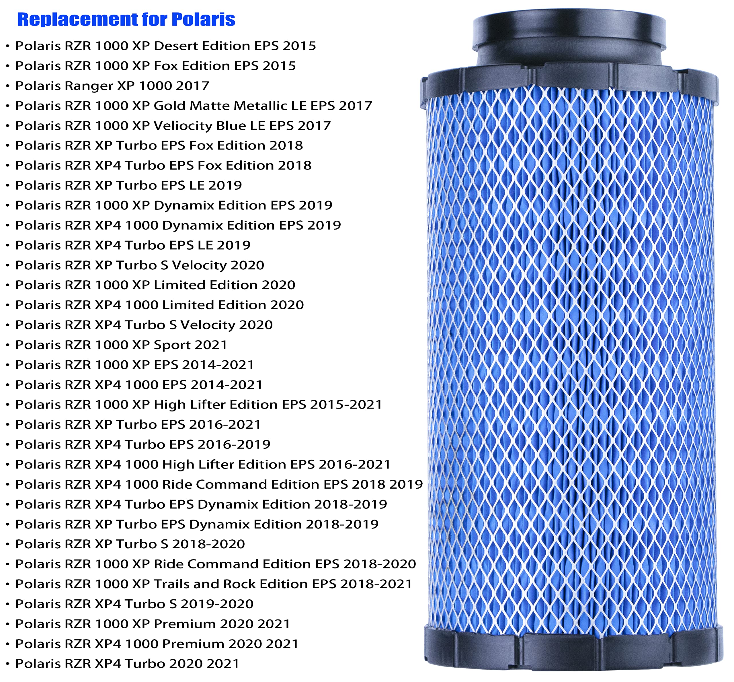 2882234 1241084 1240822 2879520 1240957 7082097 Air Filter Replacement For Polaris Rzr 1000 Xp/Rzr Xp Turbo/Rzr Xp 4 1000 / Rzr