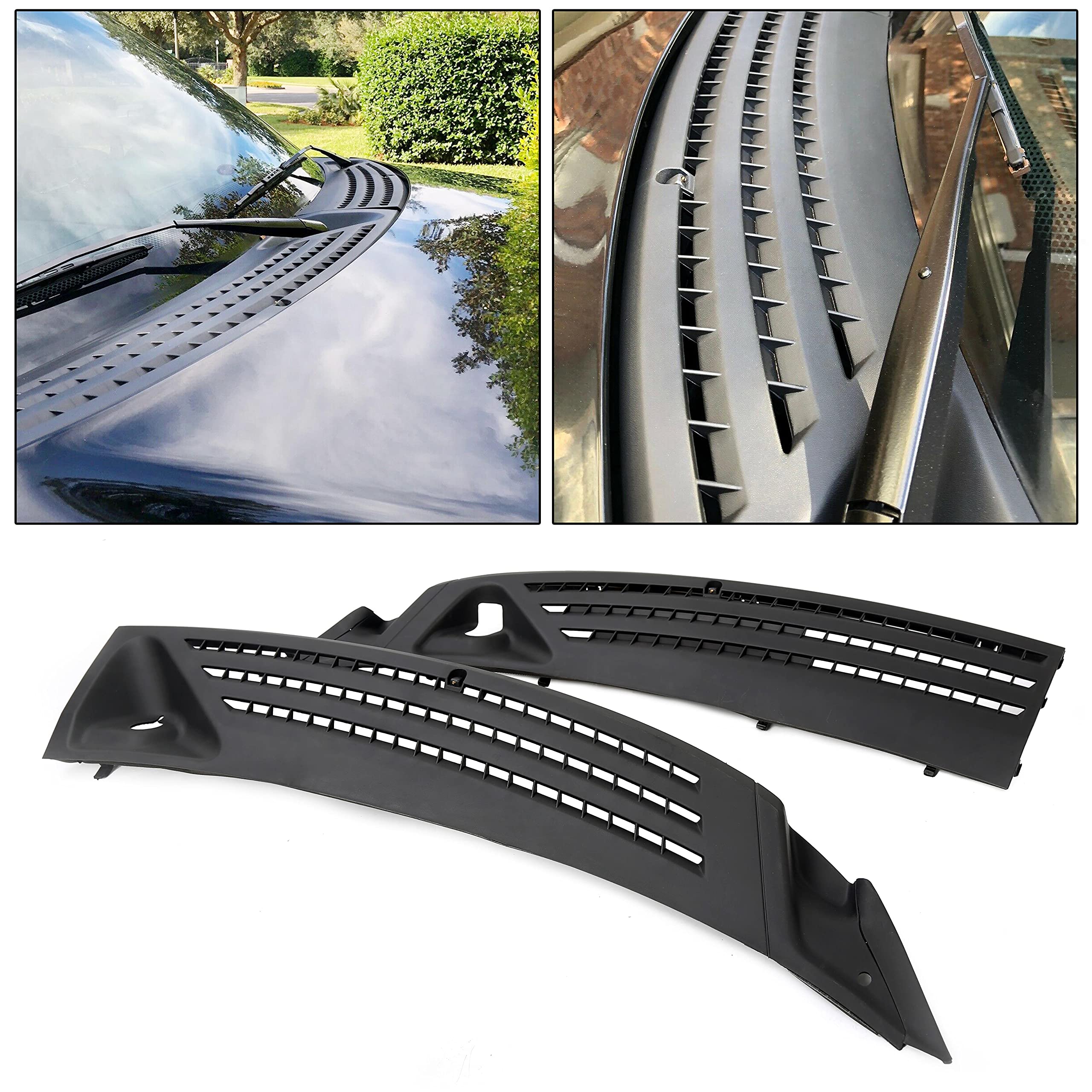 ECOTRIC Windshield Wiper Cowl Cover Panel for 2004-2008 Ford F150, 2006-2007 Lincoln Mark LT, Black, Medium, Plastic, Model CA-