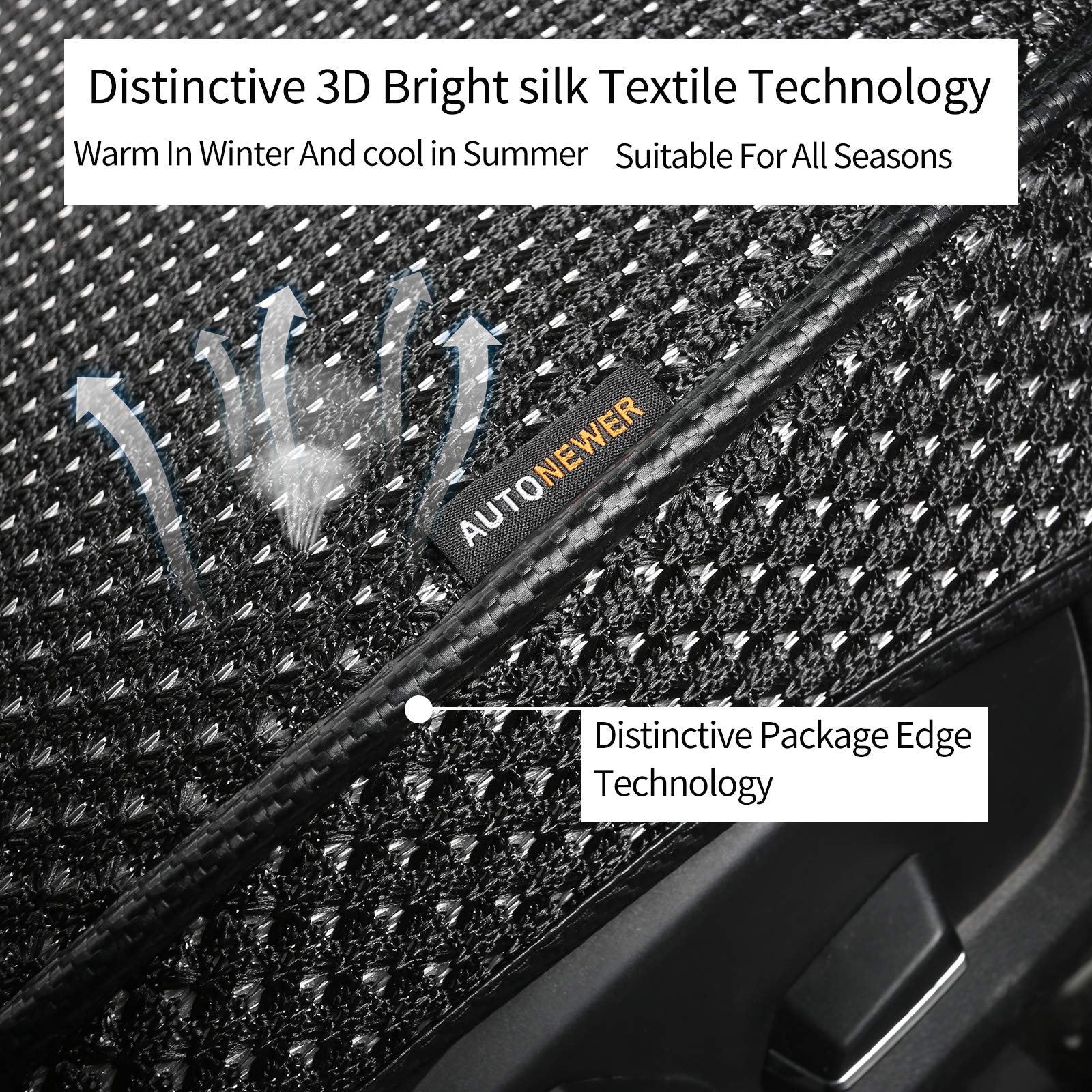 Auto Newer Luxury Breathable Rear Bench Car Seat Cover Fit Four Seasons, Back Seat Protector,Universal Rear Of Car Seat Cushions
