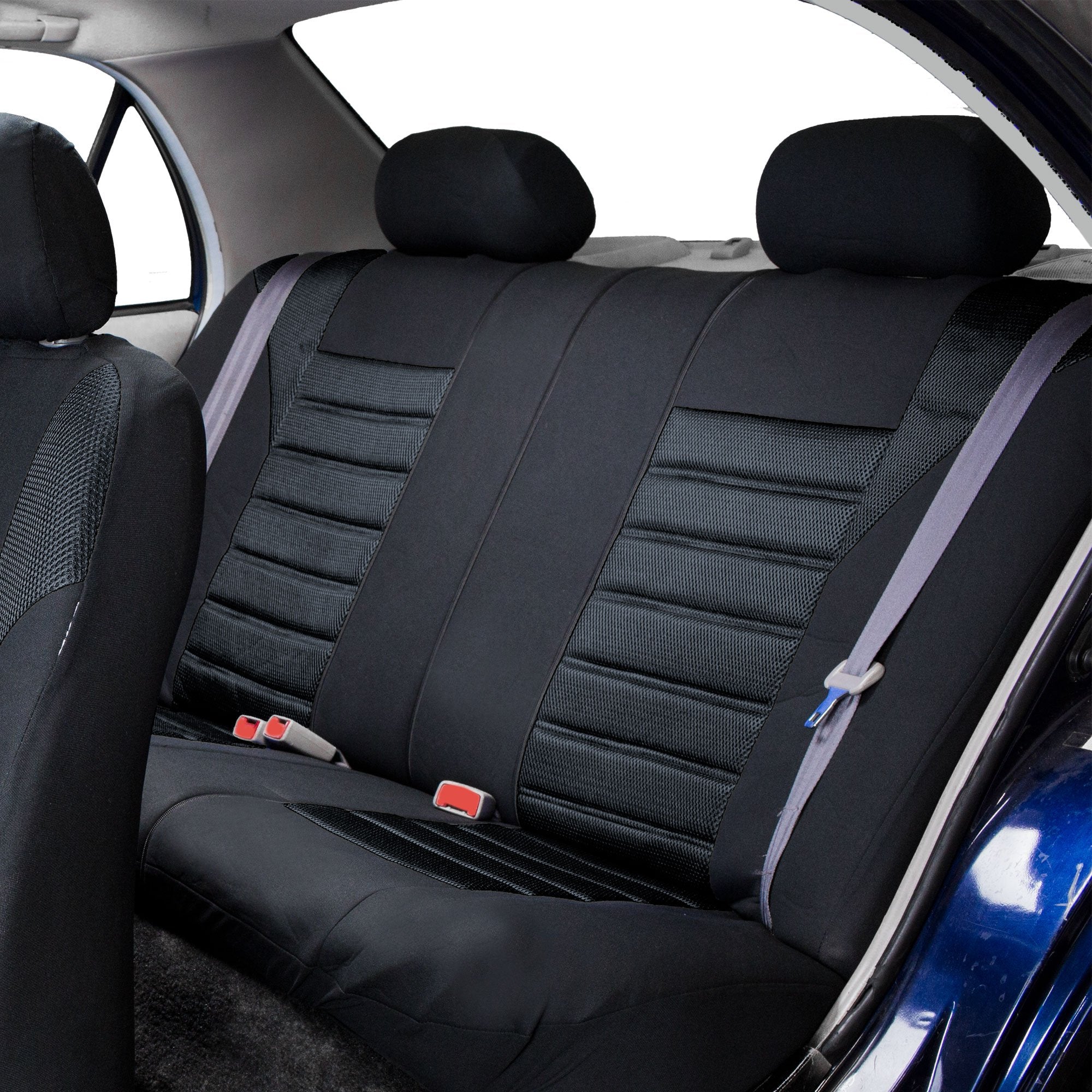 Fh Group Car Seat Cover For Back Seat Premium 3D Air Mesh Black Seat Cover Universal Fit Rear Seat Cover Split Bench Car Seat Pr