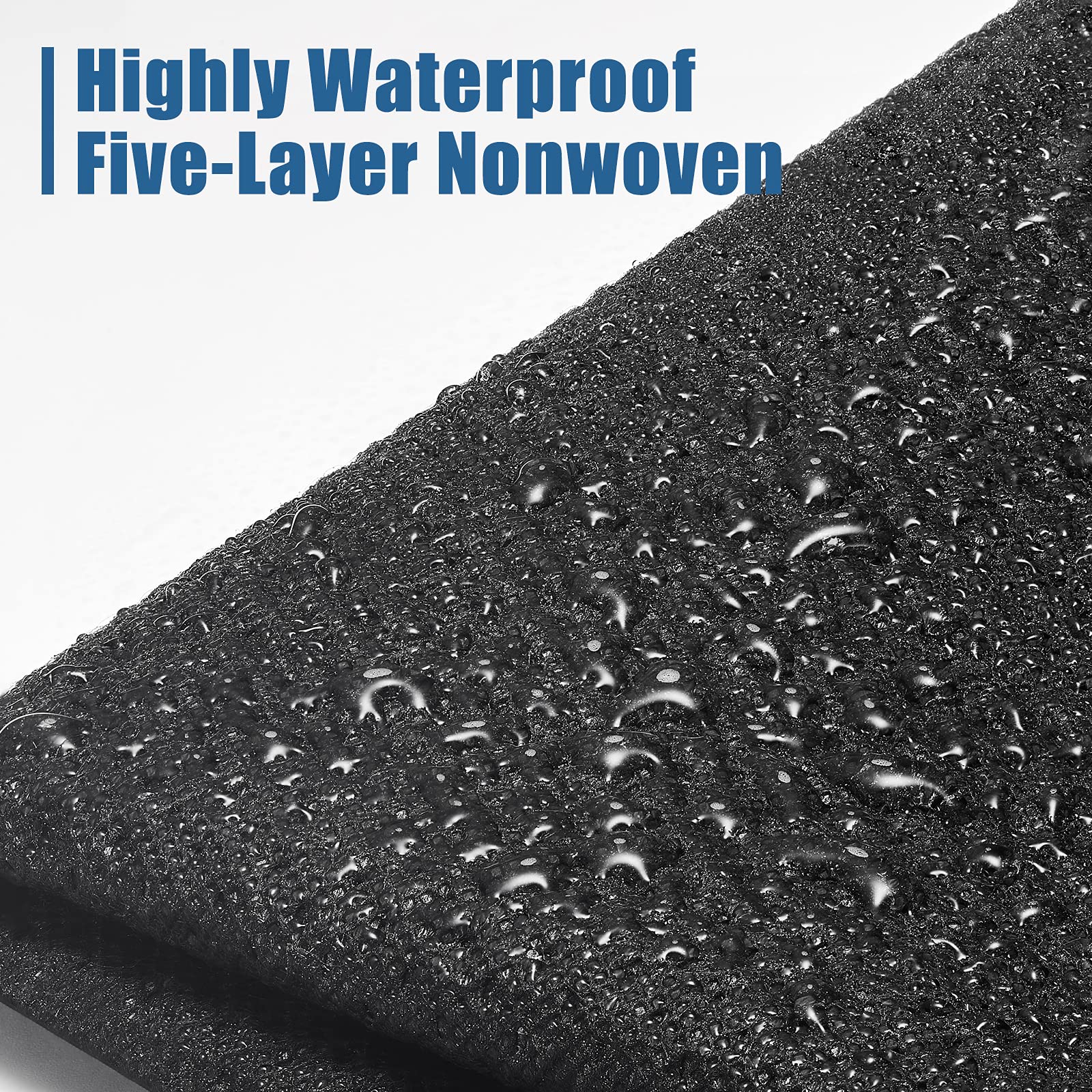 SYERAL Tire Covers Set of 4, 5-Layer Nonwoven Waterproof, Anti-UV for RV, Truck, SUV, Size S (25-27"), Black, Model CE04269BK