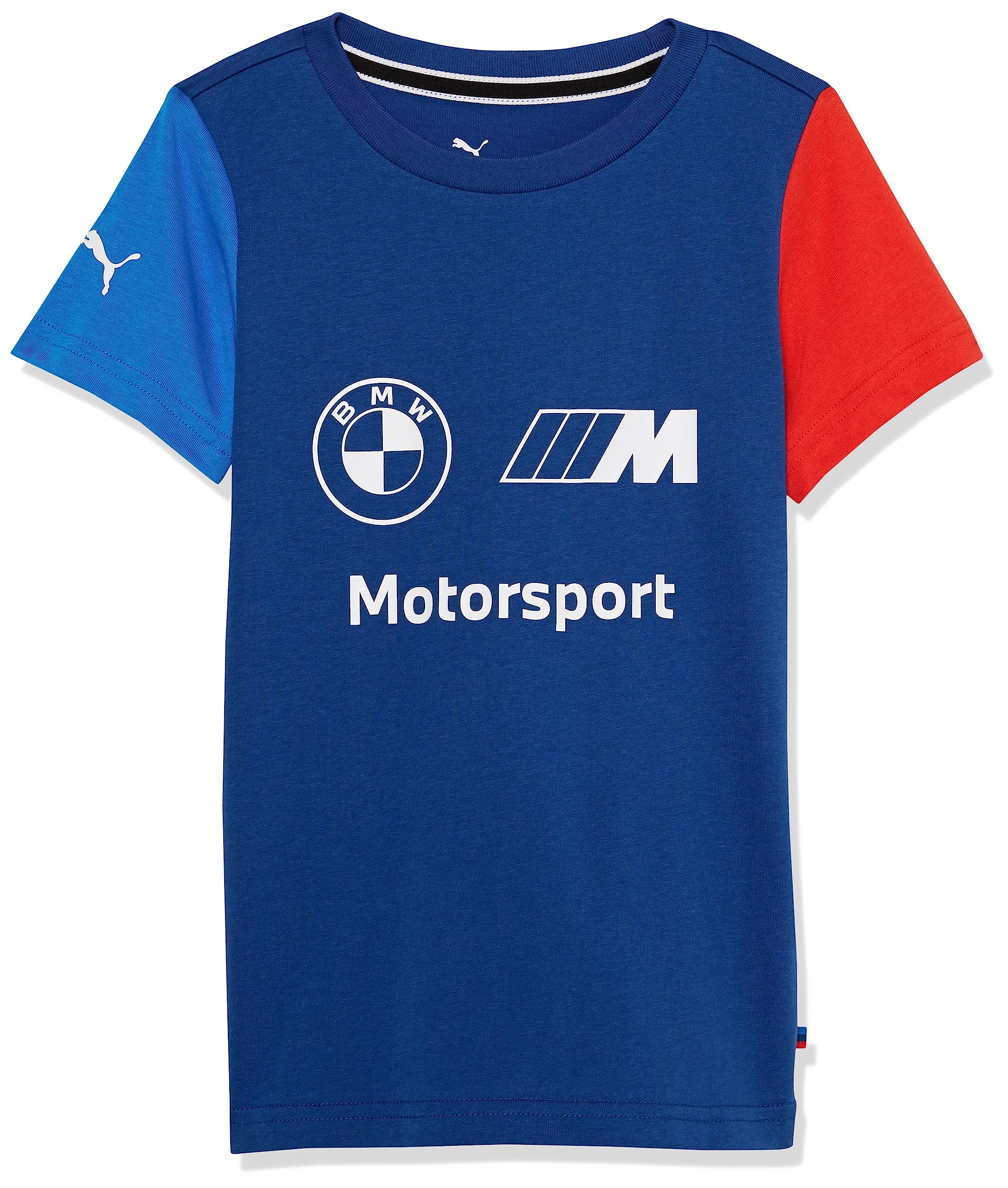 PUMA BMW M Motorsports Kids Essentials Logo Tee, PRO Blue-M Color, Medium