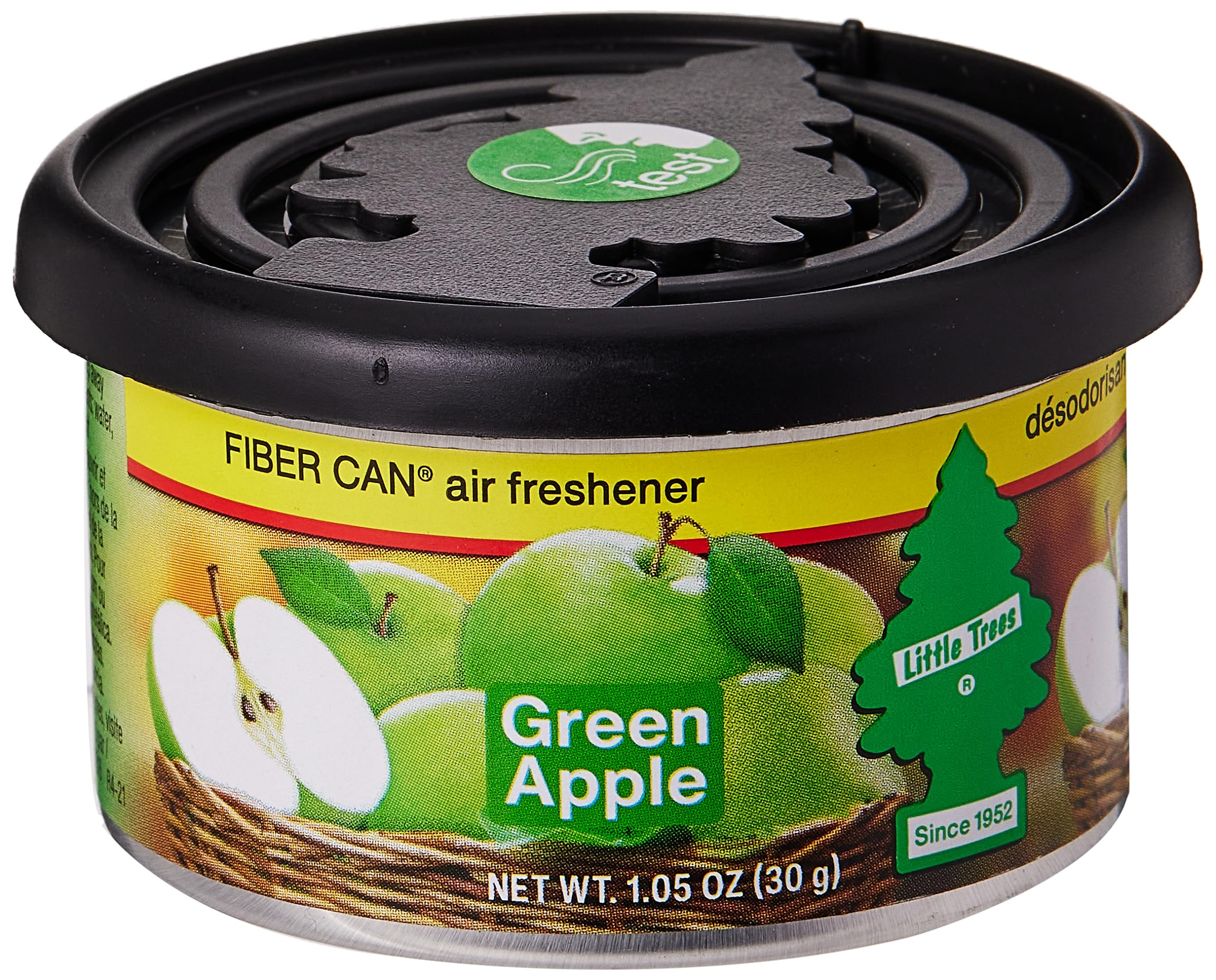 4 Pack Car Freshner Little Trees Green Apple Fiber Can Air Freshener