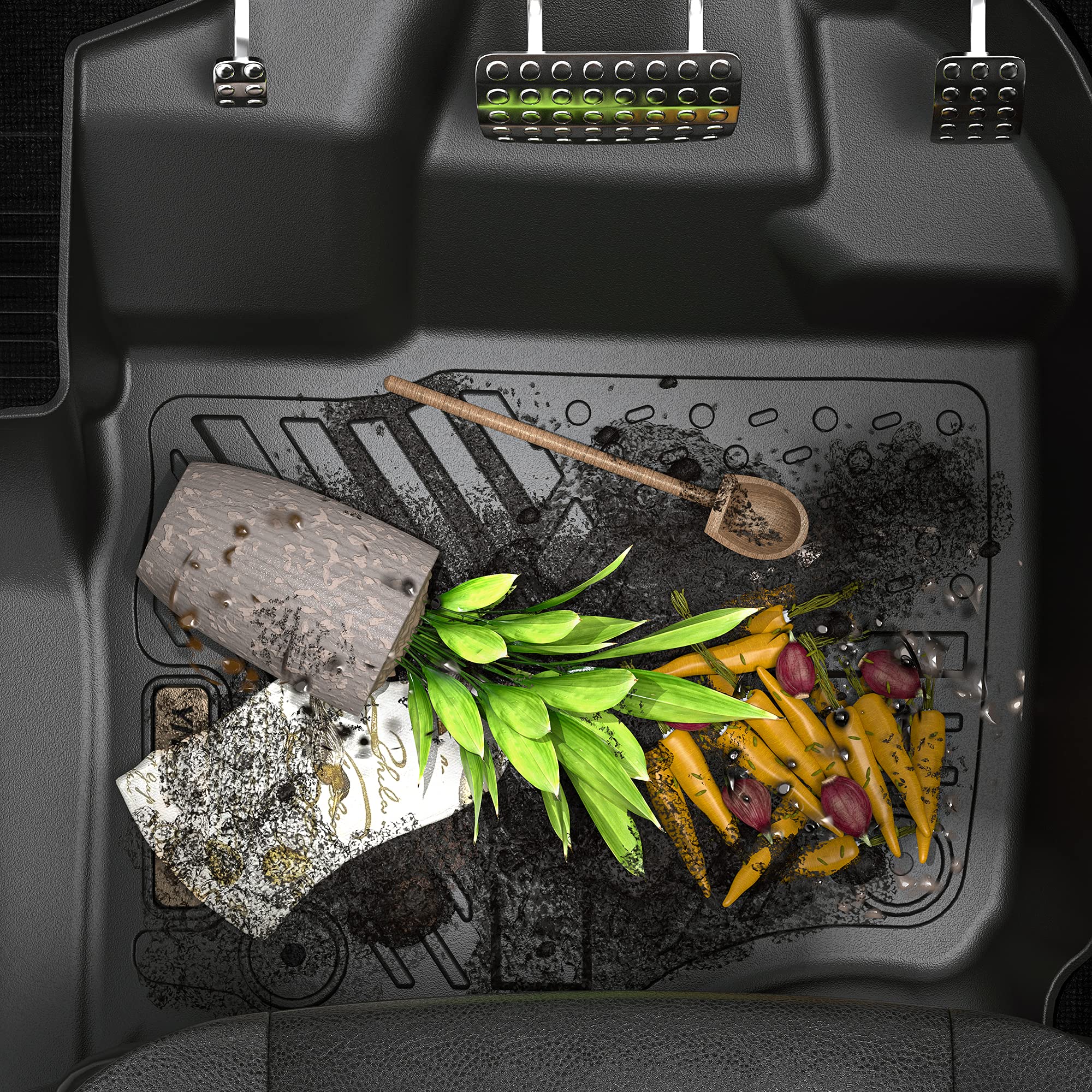 Yitamotor Floor Mats Compatible With Toyota Tundra, Custom Fit Floor Liners For 2014-2021 Toyota Tundra Double Cab & Crew Max Cab, 1St & 2Nd Row All Weather Protection , Black