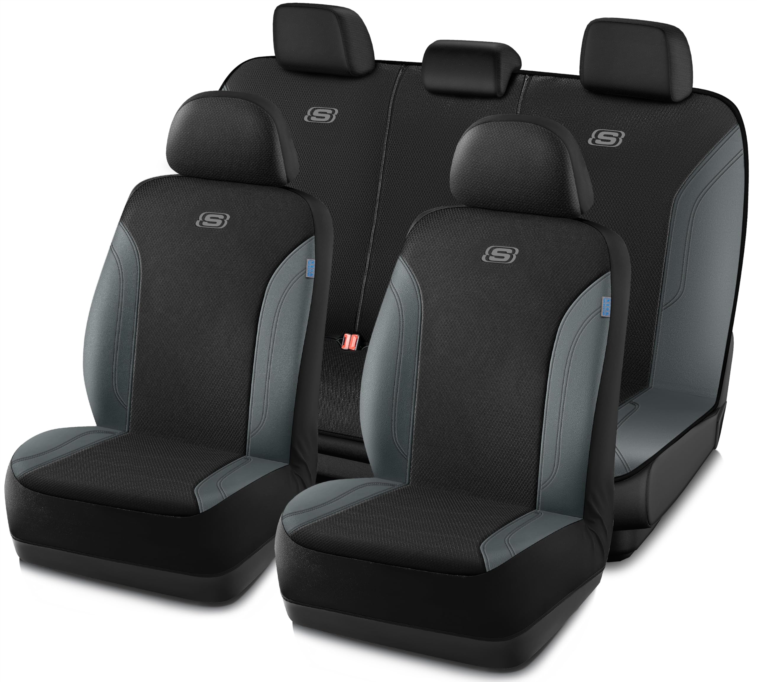 Skechers Work Car Seat Covers, Leather Seat Covers 5-Times Stronger Built-In Webbing, Oxford Fabric Seat Cover For Cars, Airbag