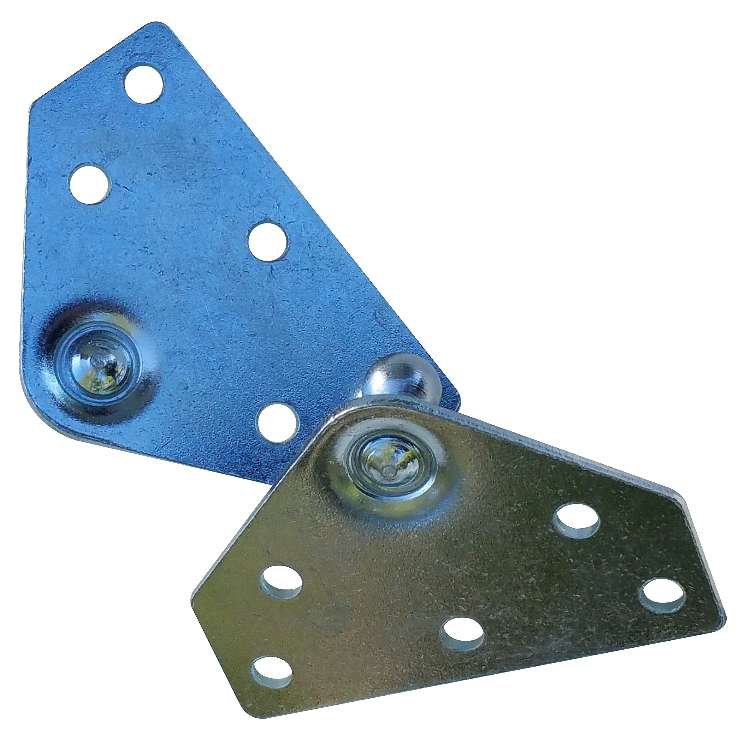 Large Flat Lift Support Bracket - Zinc Plated 14 Gauge Steel - 10Mm Ball Stud - Gas Strut Mounting Brackets - Gas Shock Lid Stru