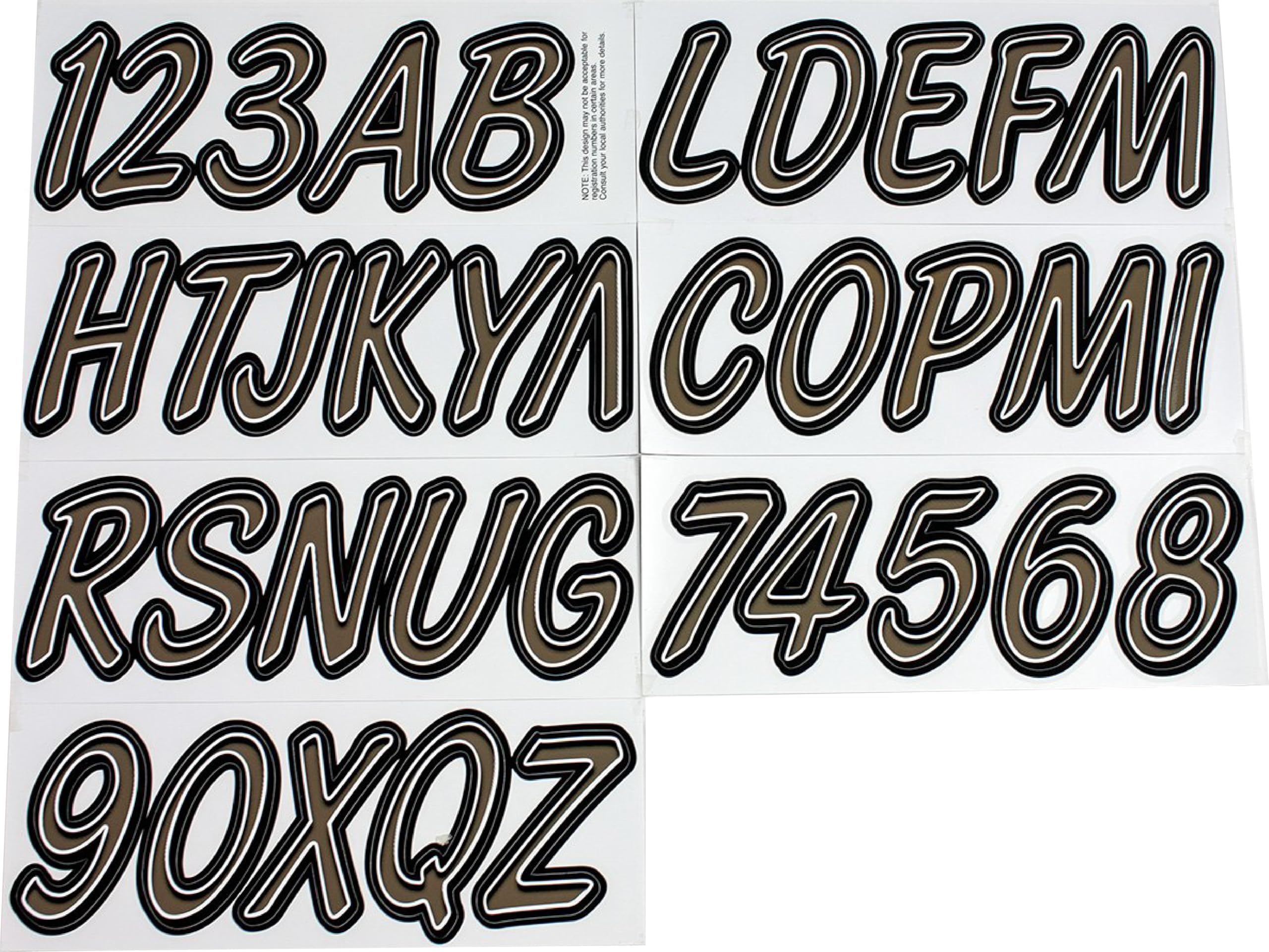 Hardline Products Series 400 Factory Matched 3-Inch Boat & PWC Registration Number Kit - TIBKG400