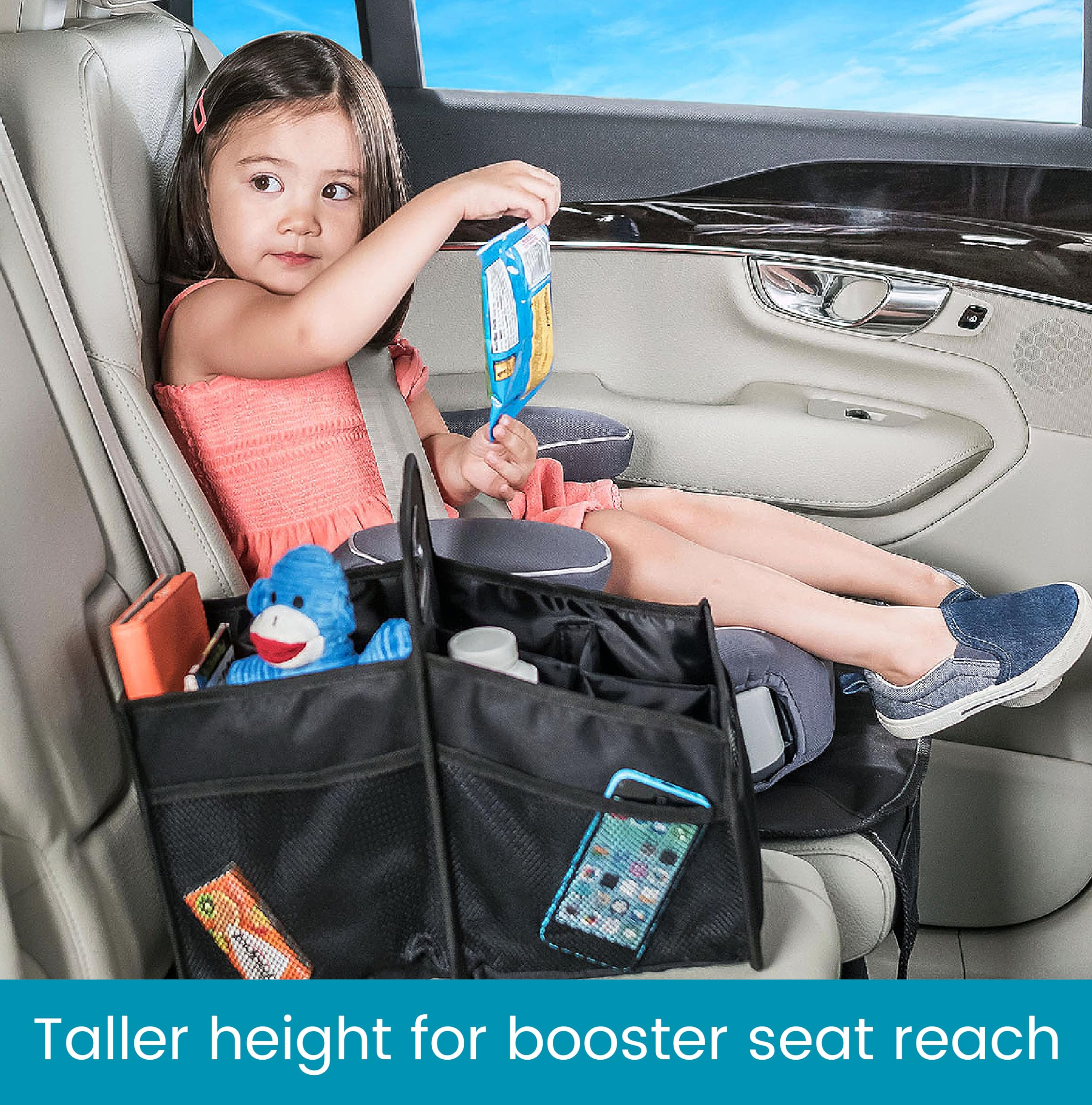 High Road Car Caddy - Portable Front/Back Seat Organizer with Cup Holders, Black, 600D Oxford Polyester, Model 8542112900