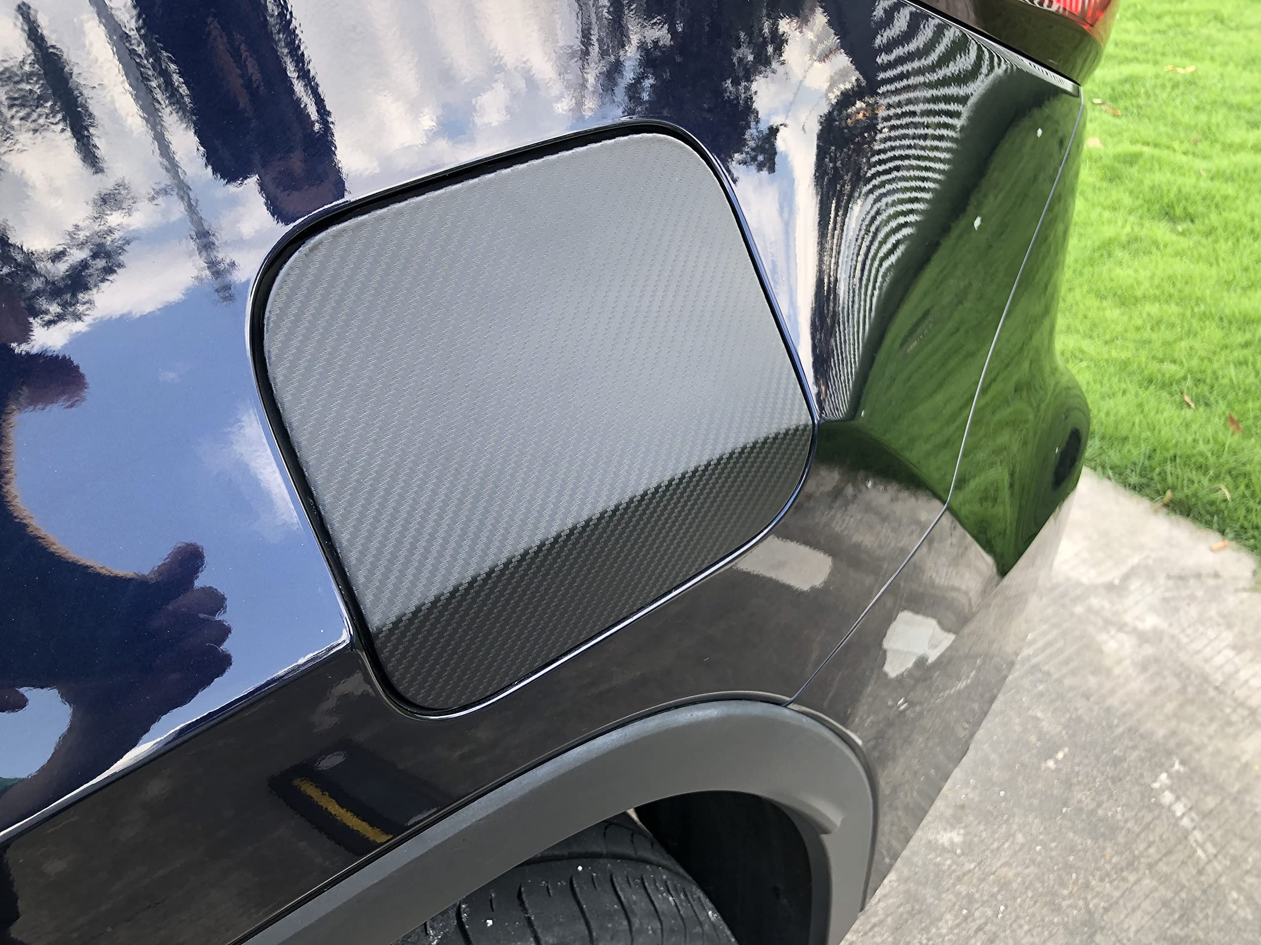 Lzlrun 3D Black Carbon Fiber Vinyl Wrap Roll With Air Release - Outdoor Rated For Automotive Use - 3Ft X 10Ft