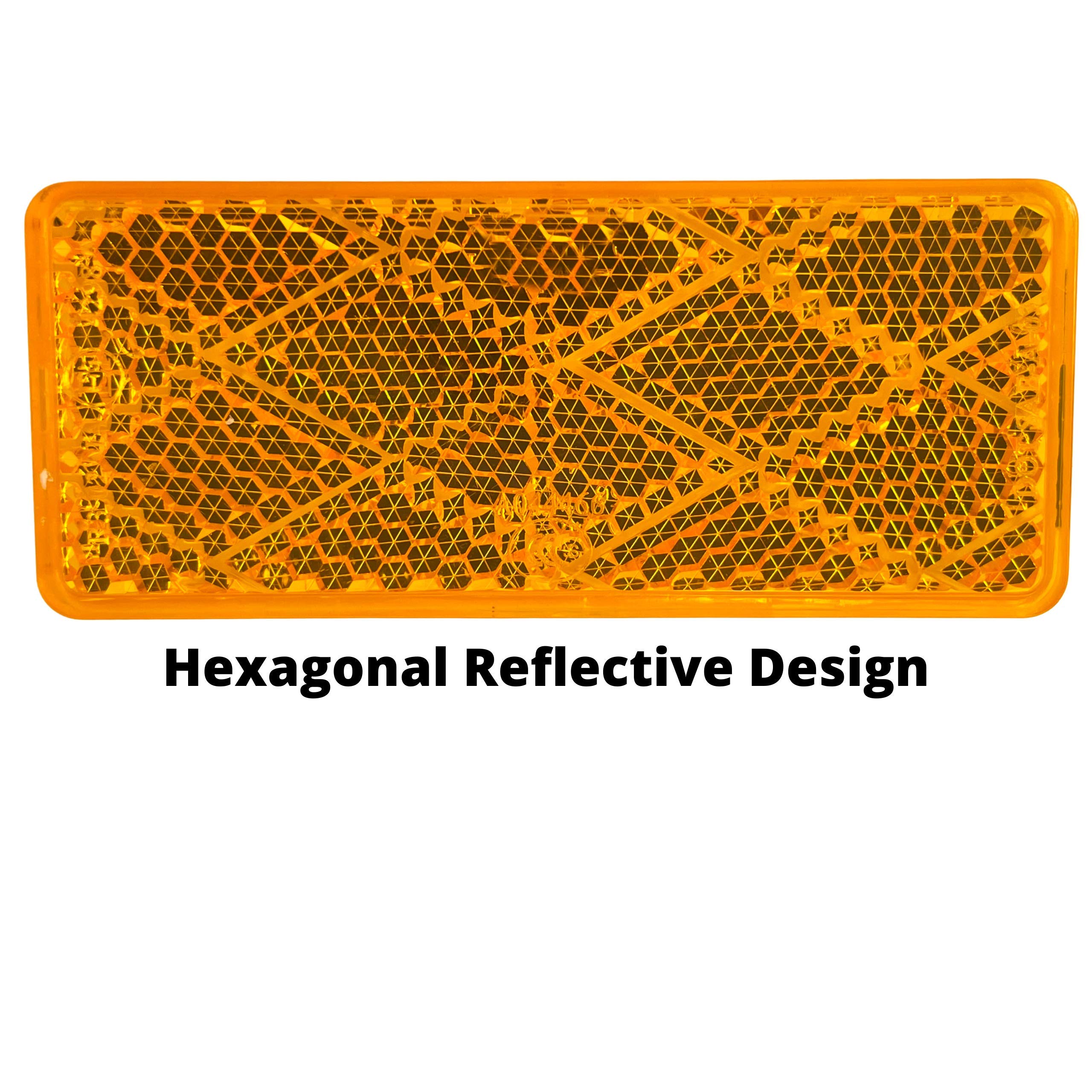 All Star Truck Parts] 10X Amber Class A 70Mmx30Mm (2.75''X1.18'') Rectangular Reflector Strong Stick-On 10 Pack For Trailers Tru