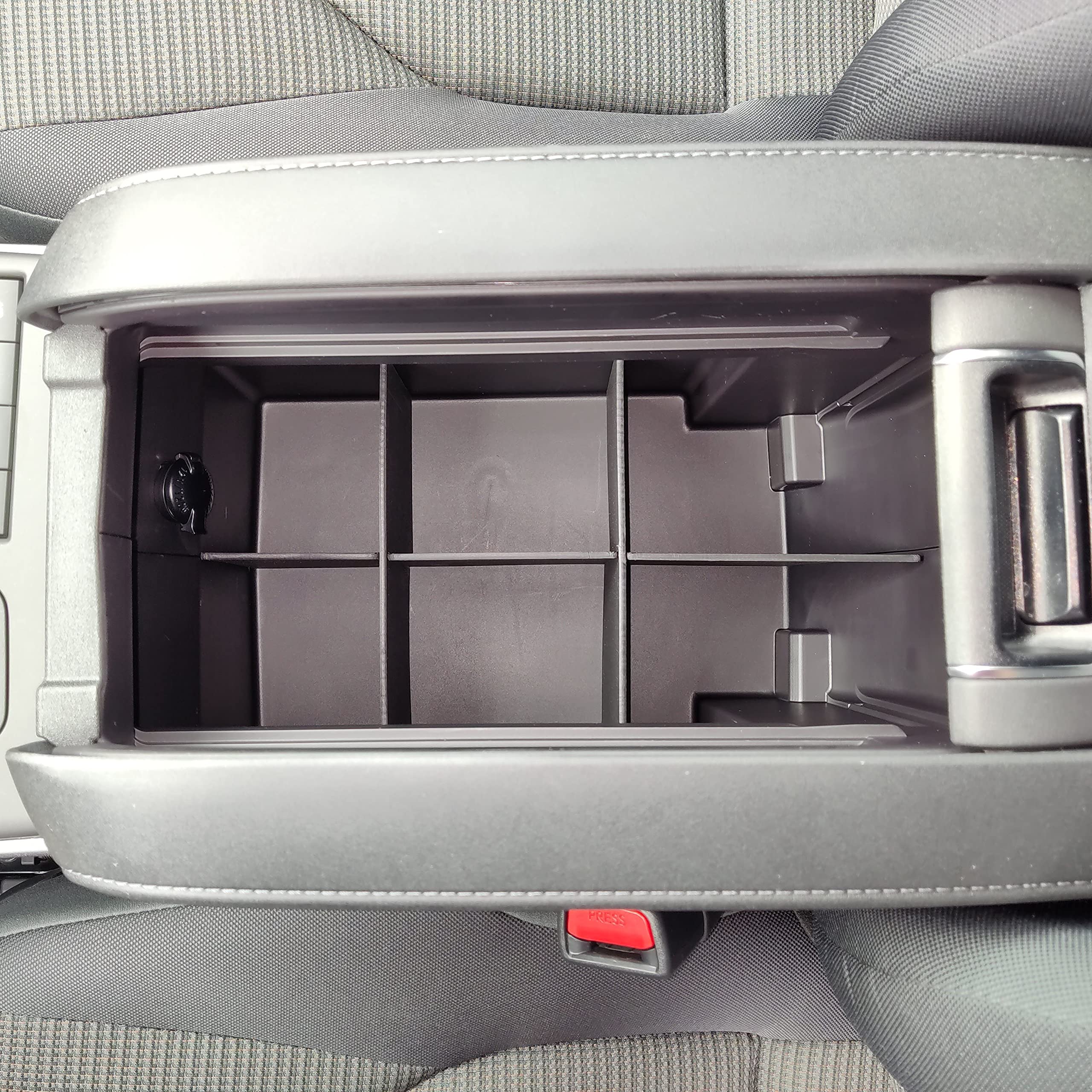 Vehicle OCD Center Console Organizer for Toyota Highlander 2020-2026, Black, Plastic, Model SLX175, Made in USA
