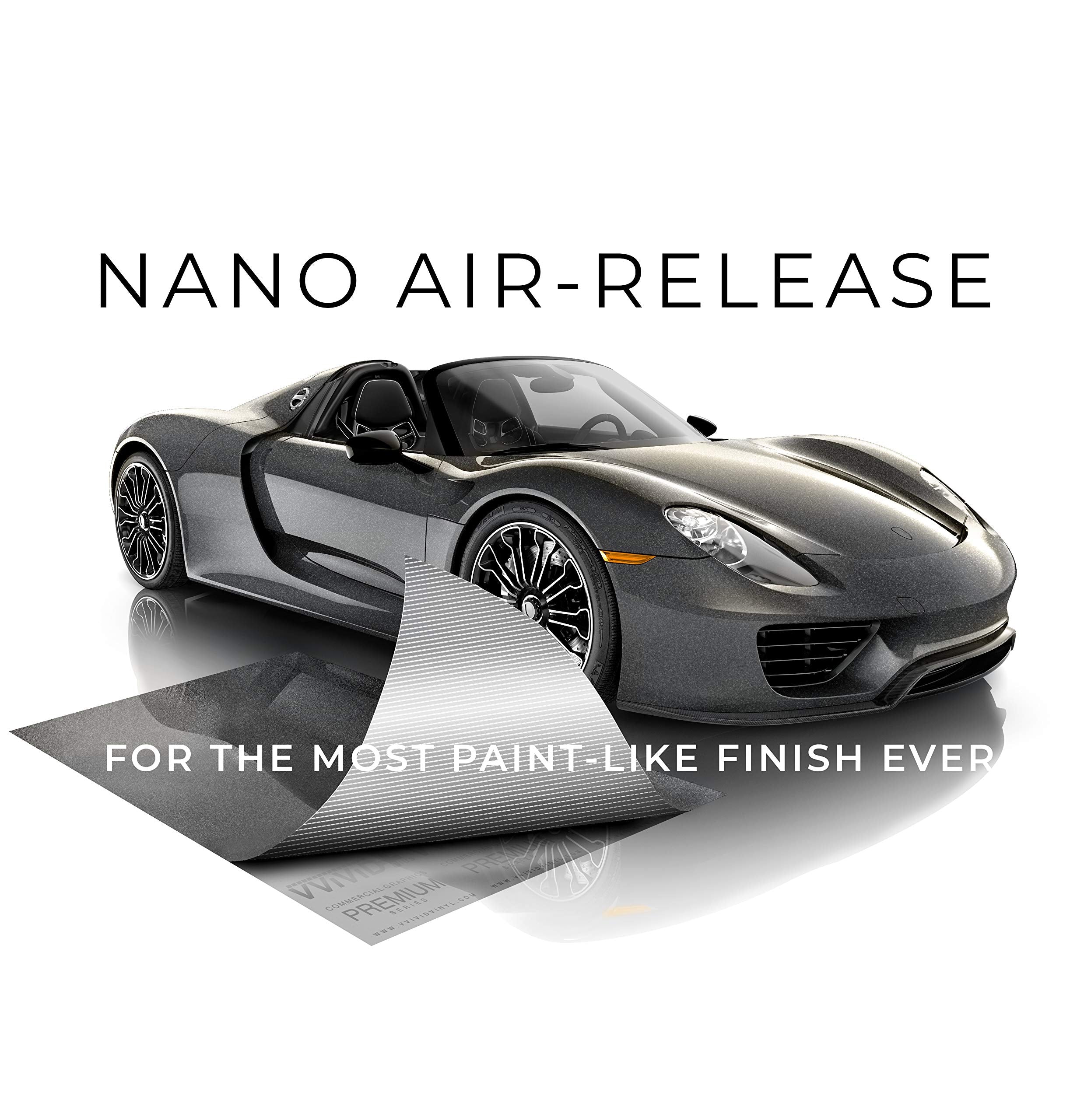 VViViD Ultra Gloss Candy Charcoal Grey Vinyl Car Wrap, 1ft x 54", Self-Adhesive with Nano Air Release Technology