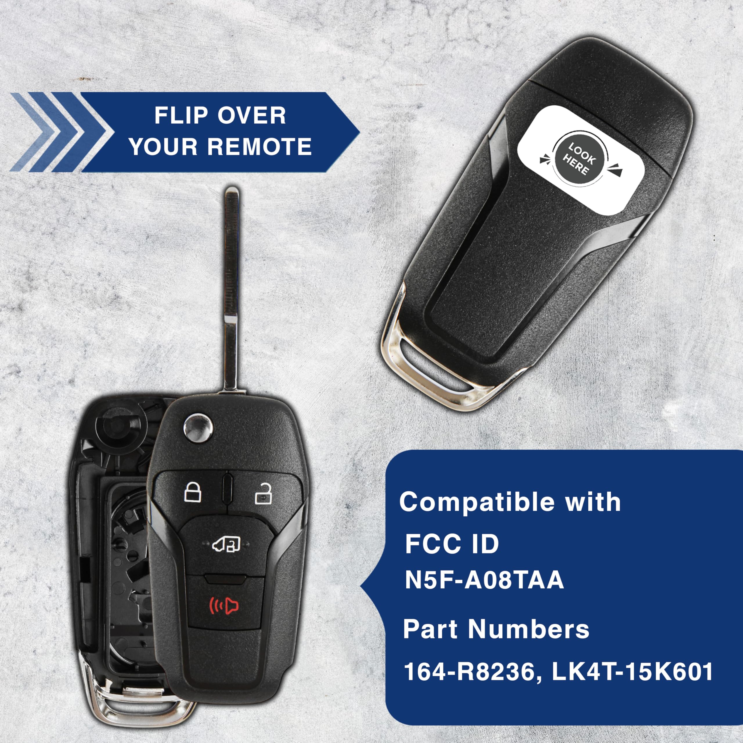 2x Remote Van Key Fob Shell Case Replacement for Ford Transit Connect N5F-A08TAA