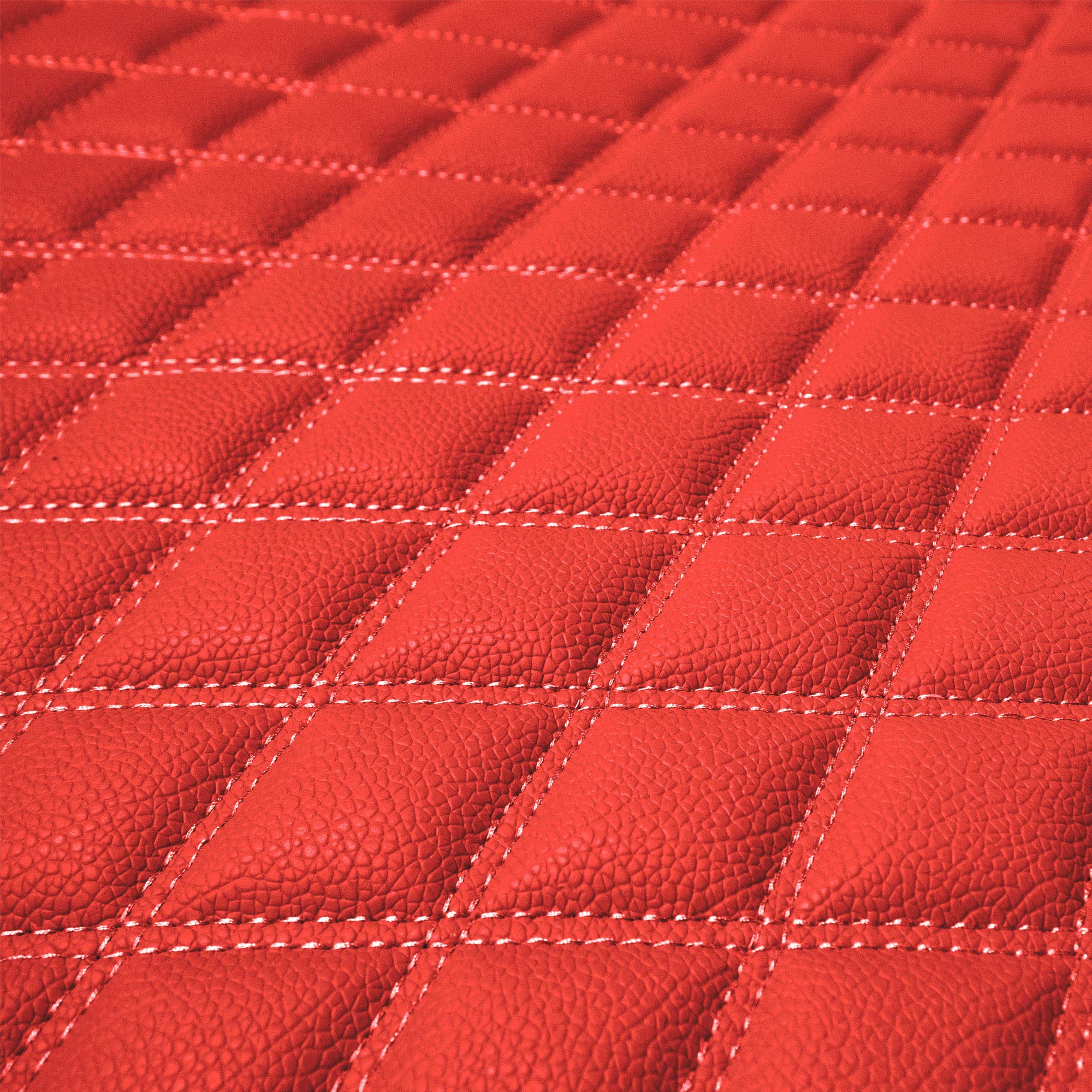 Fh Group F16501Red-14 Deluxe Heavy Duty Faux Leather Diamond Pattern Multi-Purpose Red Automotive Cargo Liner Fits Most Cars, Su