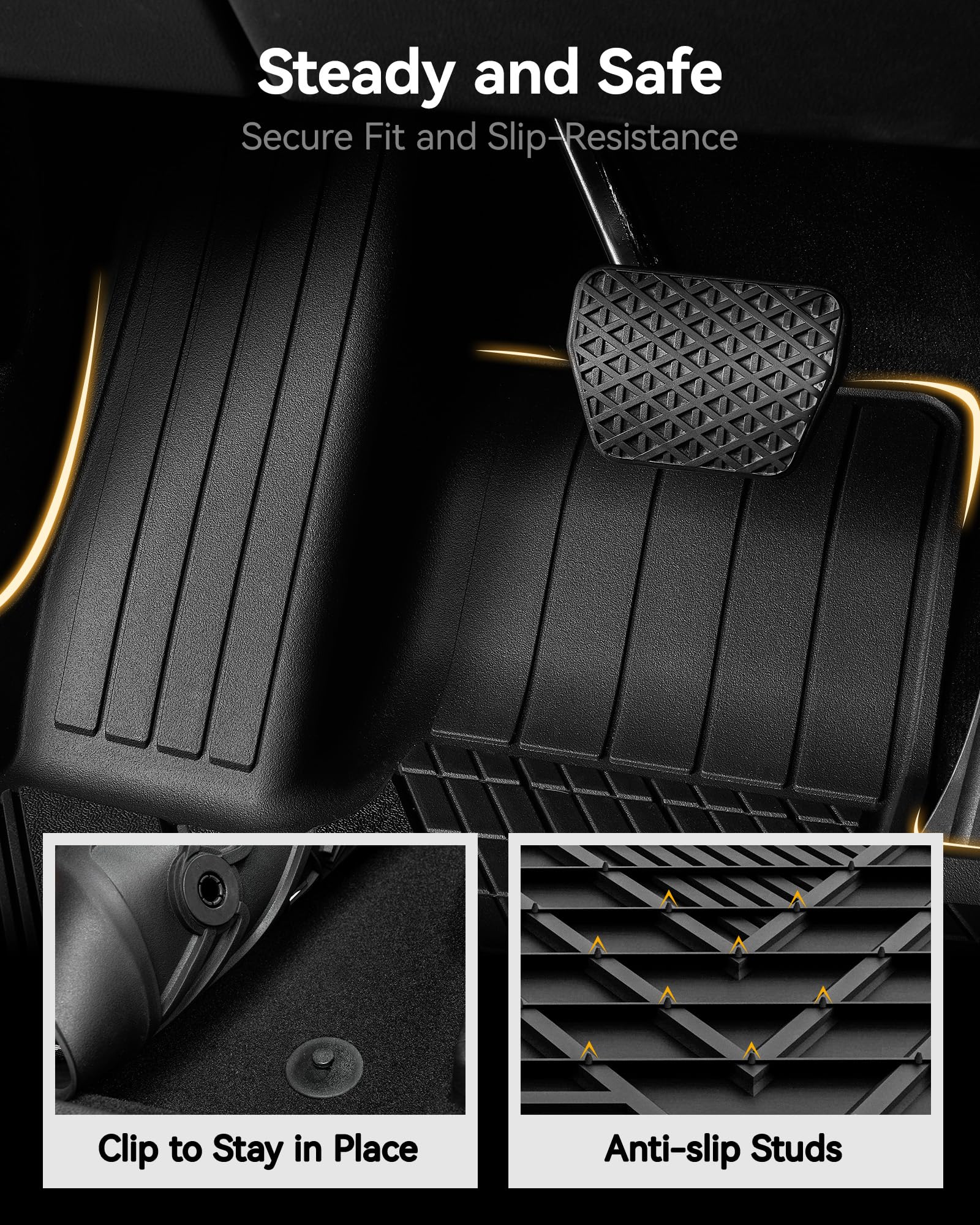 3W Floor Mats - Custom Fit TPE All-Weather Full Set for BMW X5 2019-2026, Heavy Duty Liner & Trunk Mat Accessories for 5 Passenger
