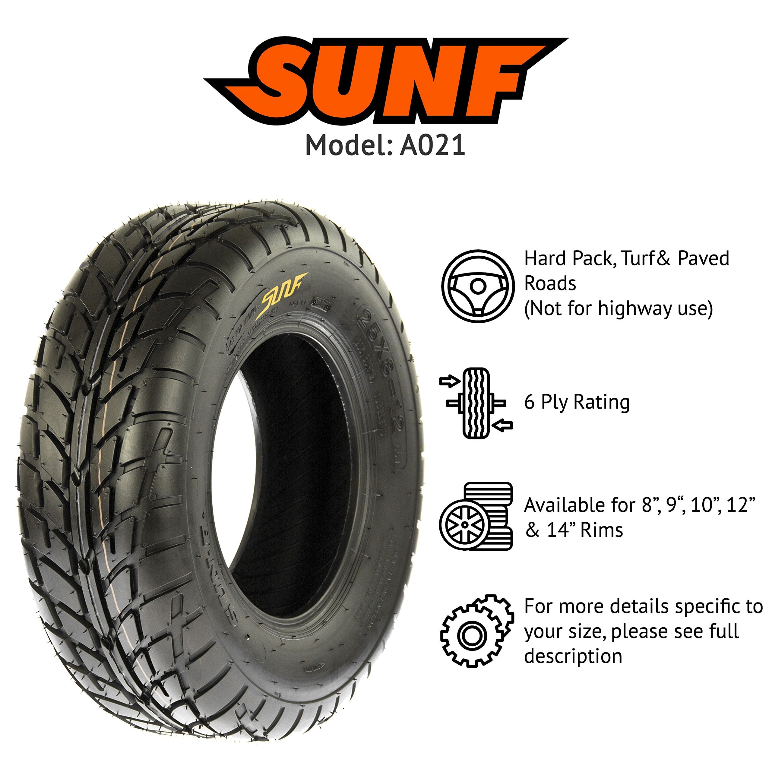 SunF 23x7-10 23x7x10 Hardpack Race Sport ATV UTV Quad Tire 6 PR A021 - SET of 4