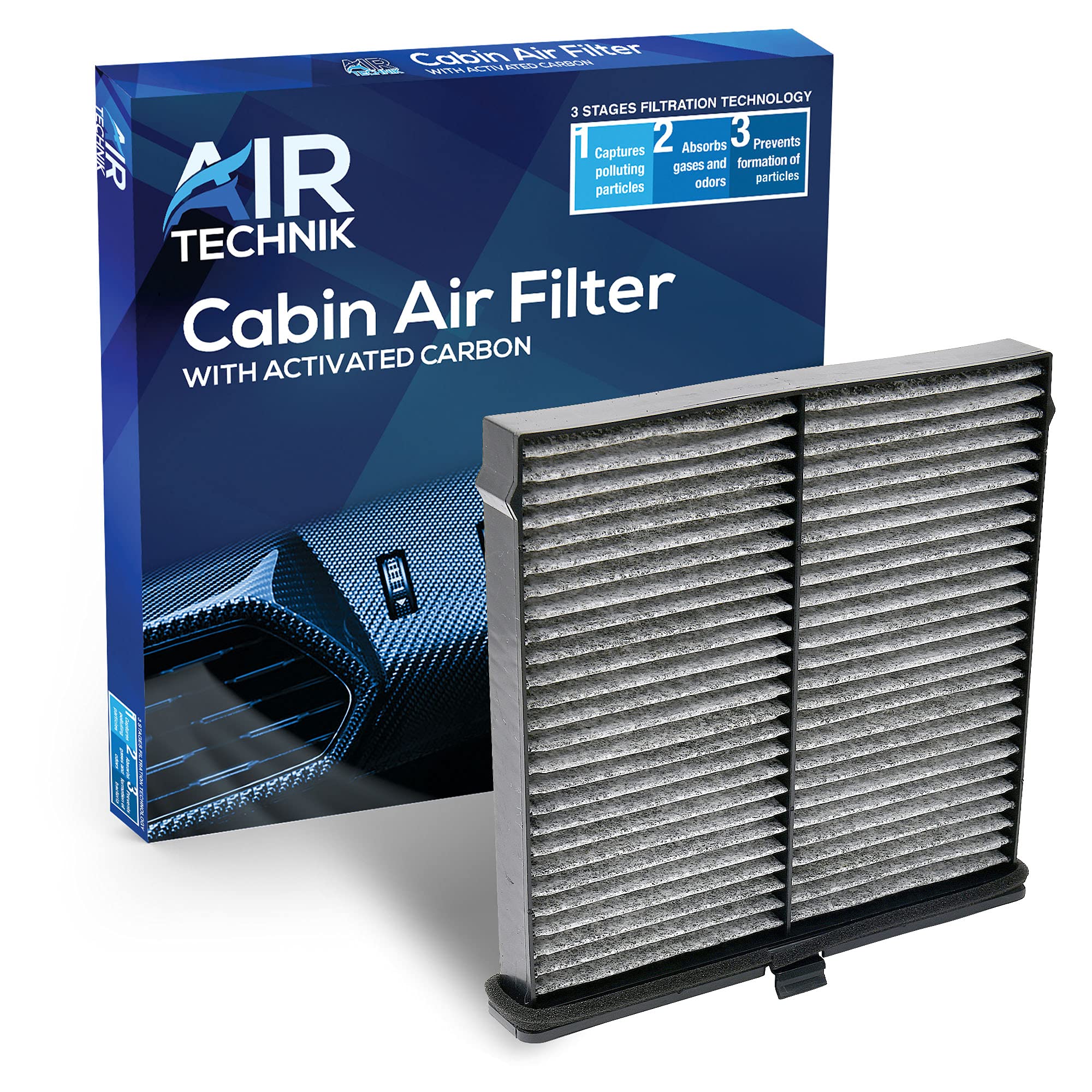 AirTechnik CF12140 Cabin Air Filter w/Activated Carbon | Fits Mazda 2 2021-2025, CX-3 2016-2024, Scion IA 2016, Toyota Yaris 2019-2022, Yaris IA 2017-2018 -D09W-61-J6X -Like New