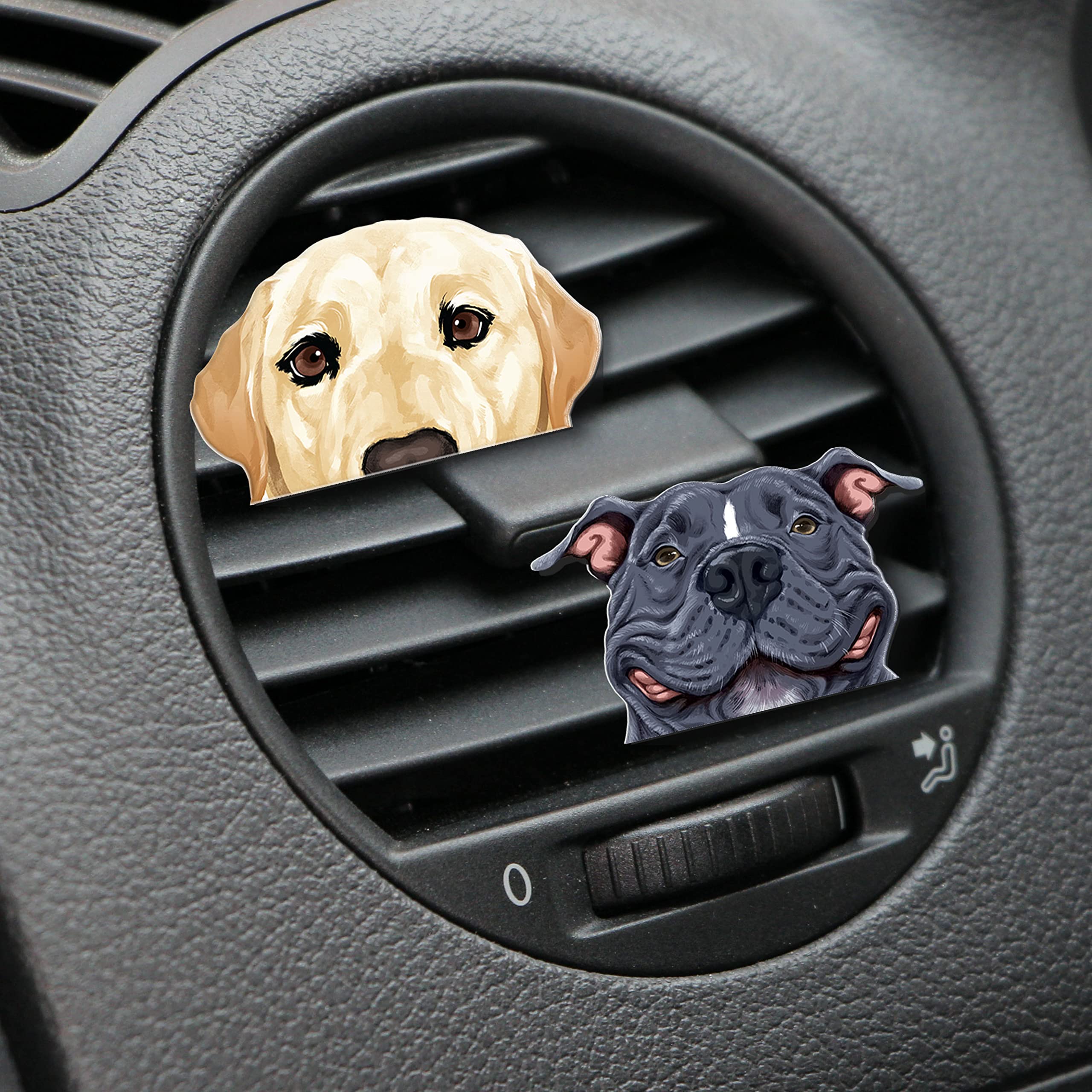 WIRESTER Fresh Scented Car Air Freshener Vent Clip, Decorative Accessories, Interior Decoration for Cars - Cream Labrador Retrie