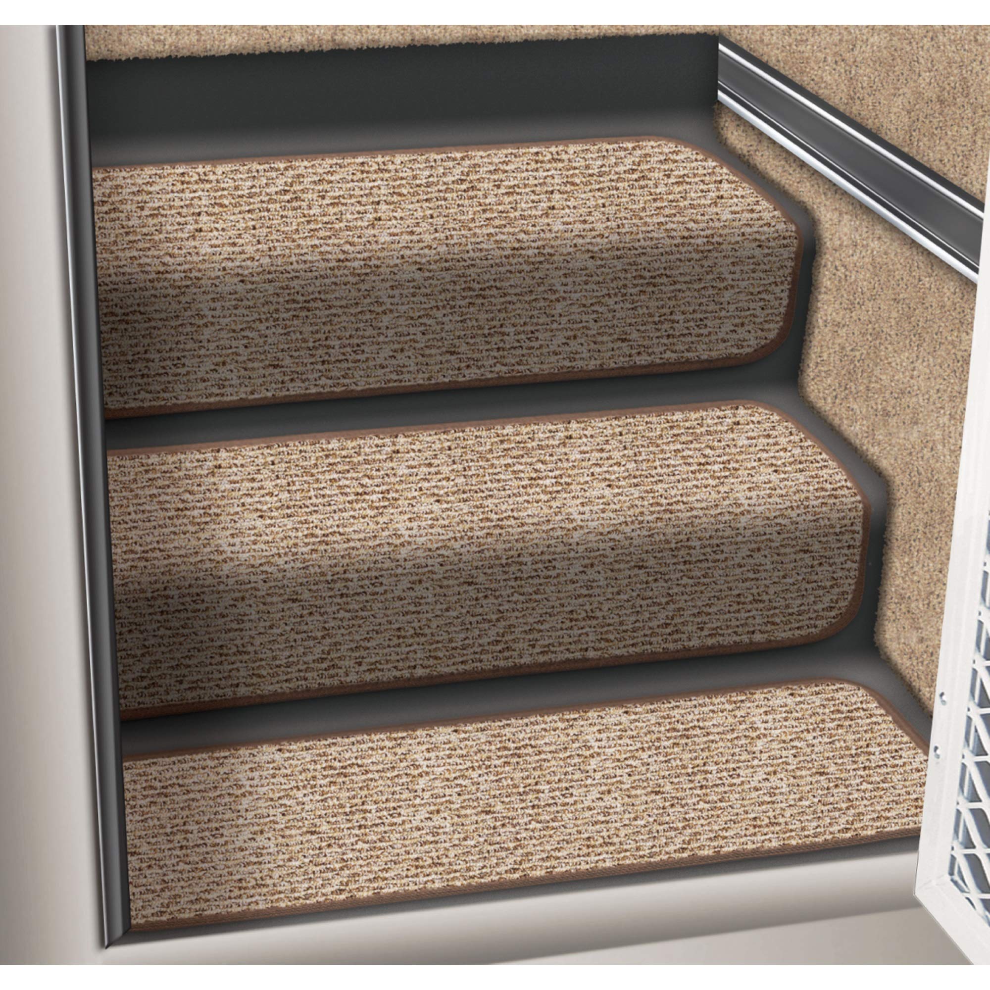 Prest-O-Fit 5-0068 Decorian Step Huggers For Rv Stairs Sandstone Beige 13.5 In. X 23.5 In.