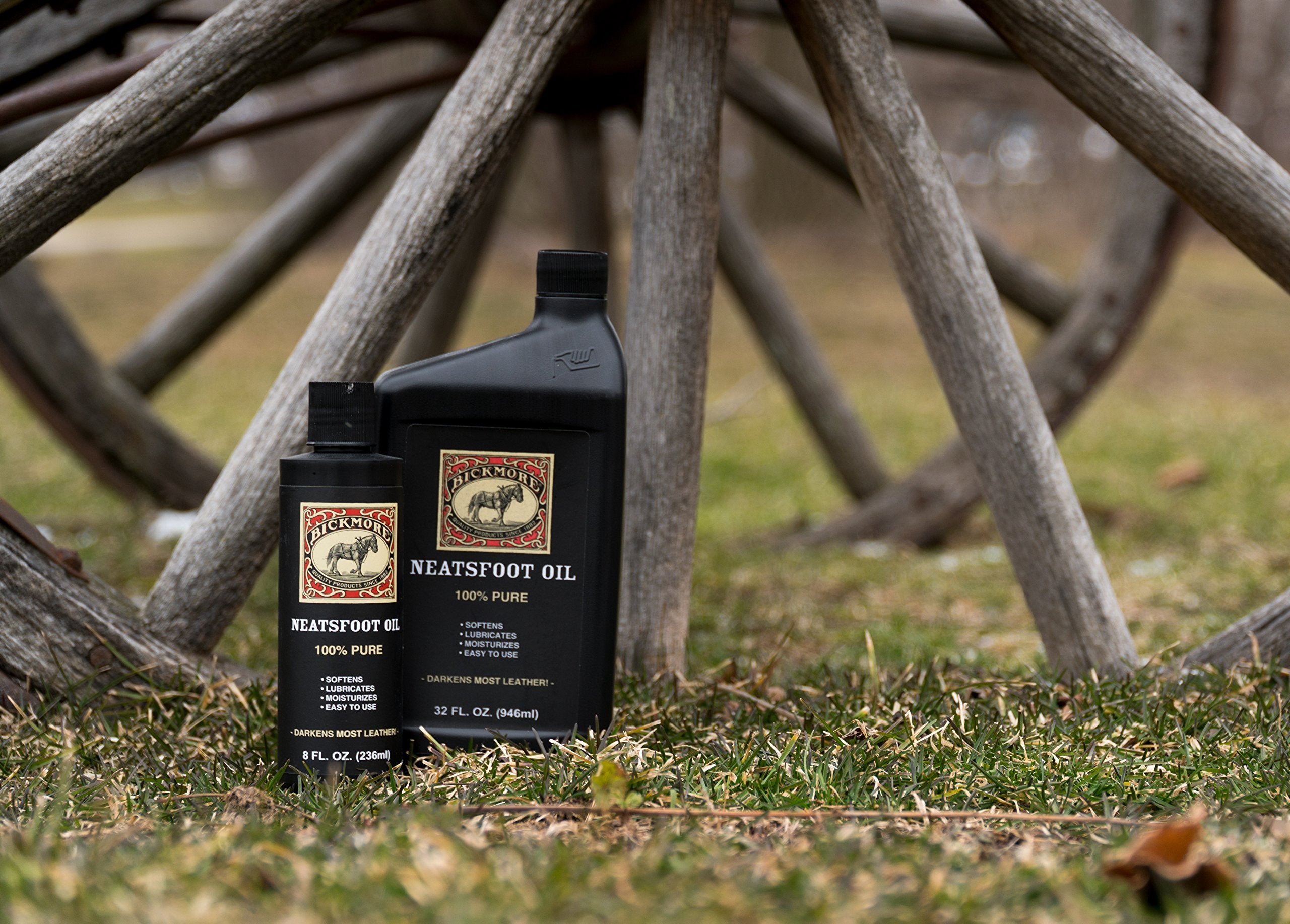 Bickmore 100% Pure Neatsfoot Oil 8 oz - Leather Conditioner and Wood Finish - Works Great on Leather Boots, Shoes, Baseball Glov