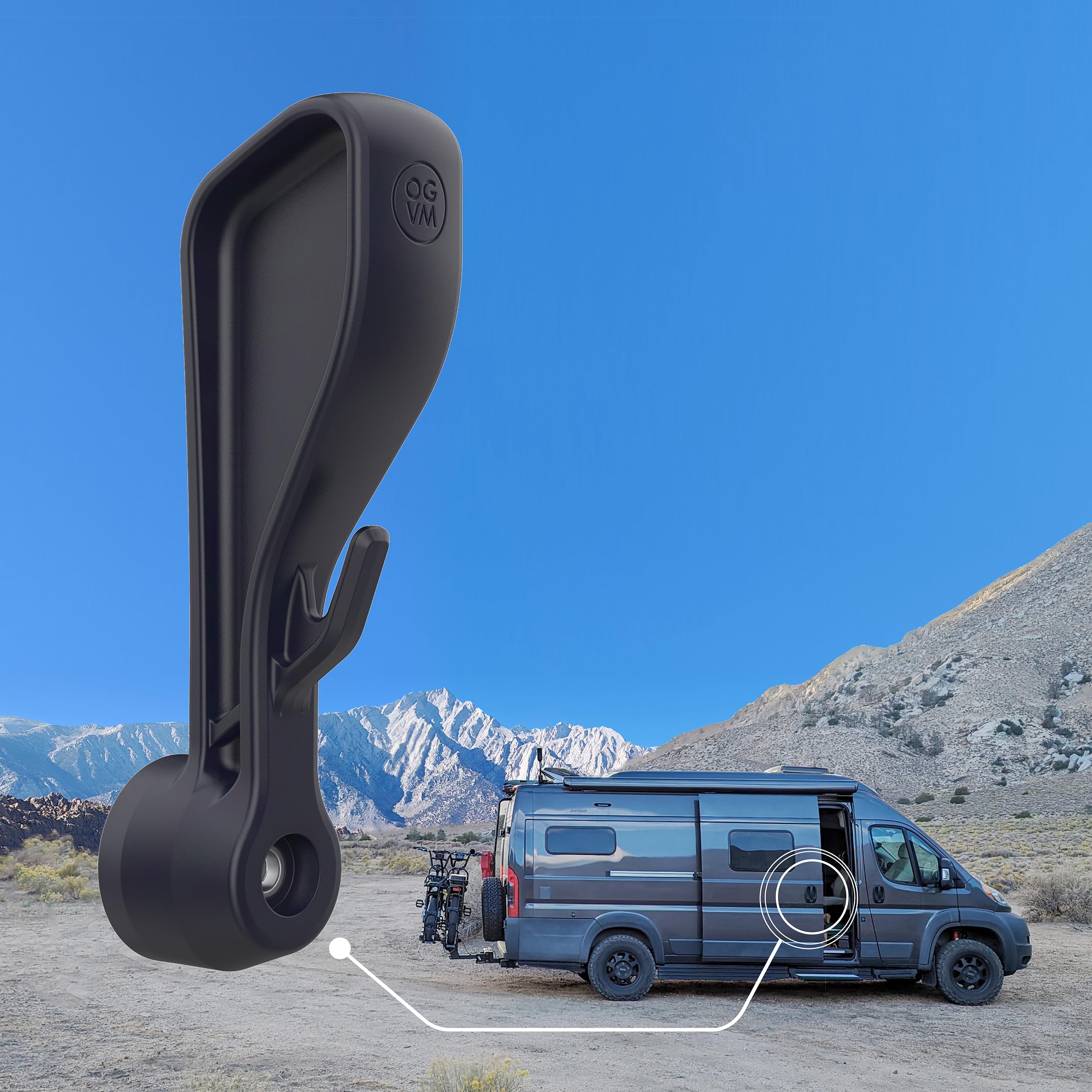 OpenGlass Van Mods - Dodge Ram ProMaster Van Sliding Door Handle Upgrade - All Years (2014-2024) - Long Handle, Ergonomic Finger