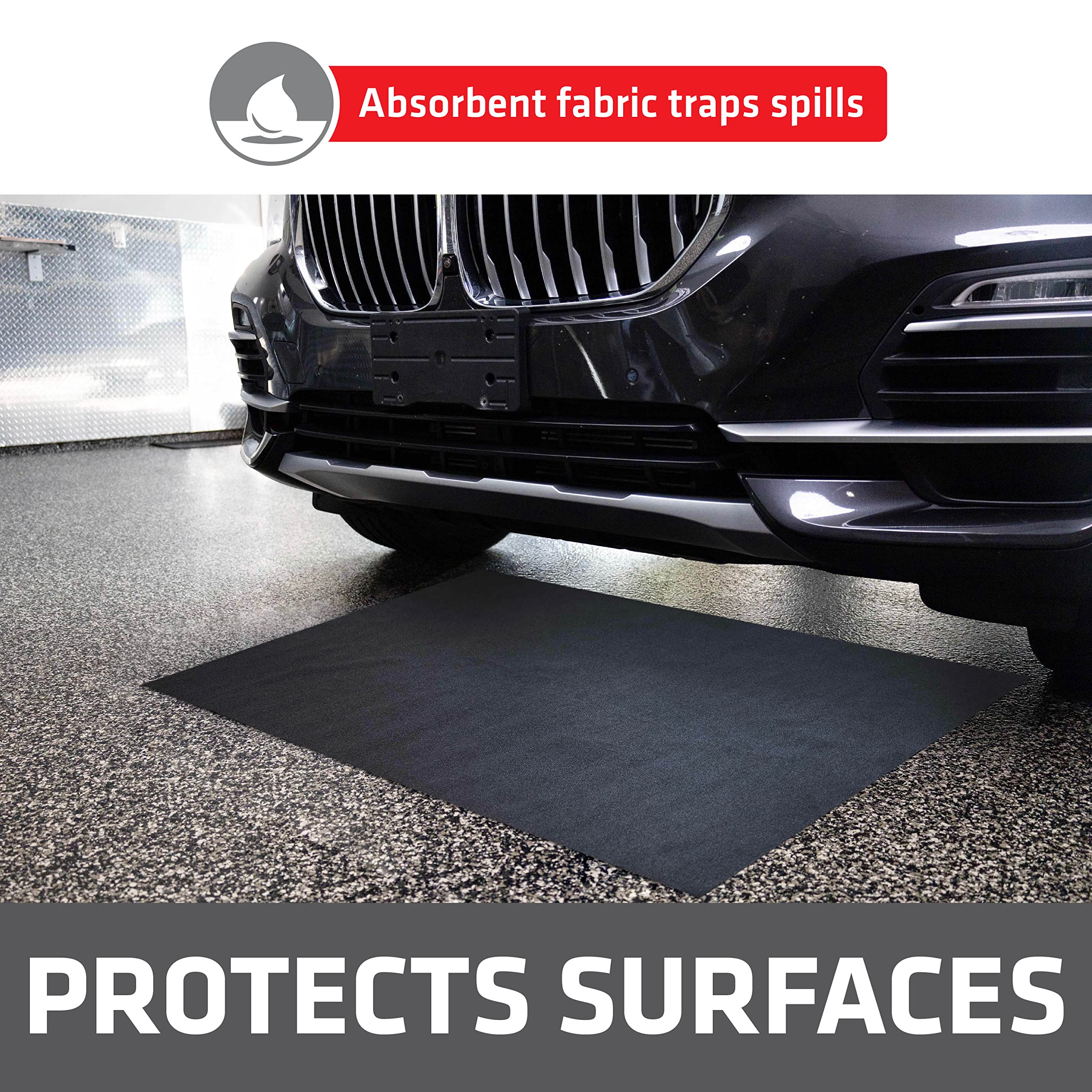 Drymate Xl Oil Spill Mat (36'' X 59''), Premium Absorbent Oil Pad, Reusable, Washable, Durable, Waterproof Backing Contains Liqu