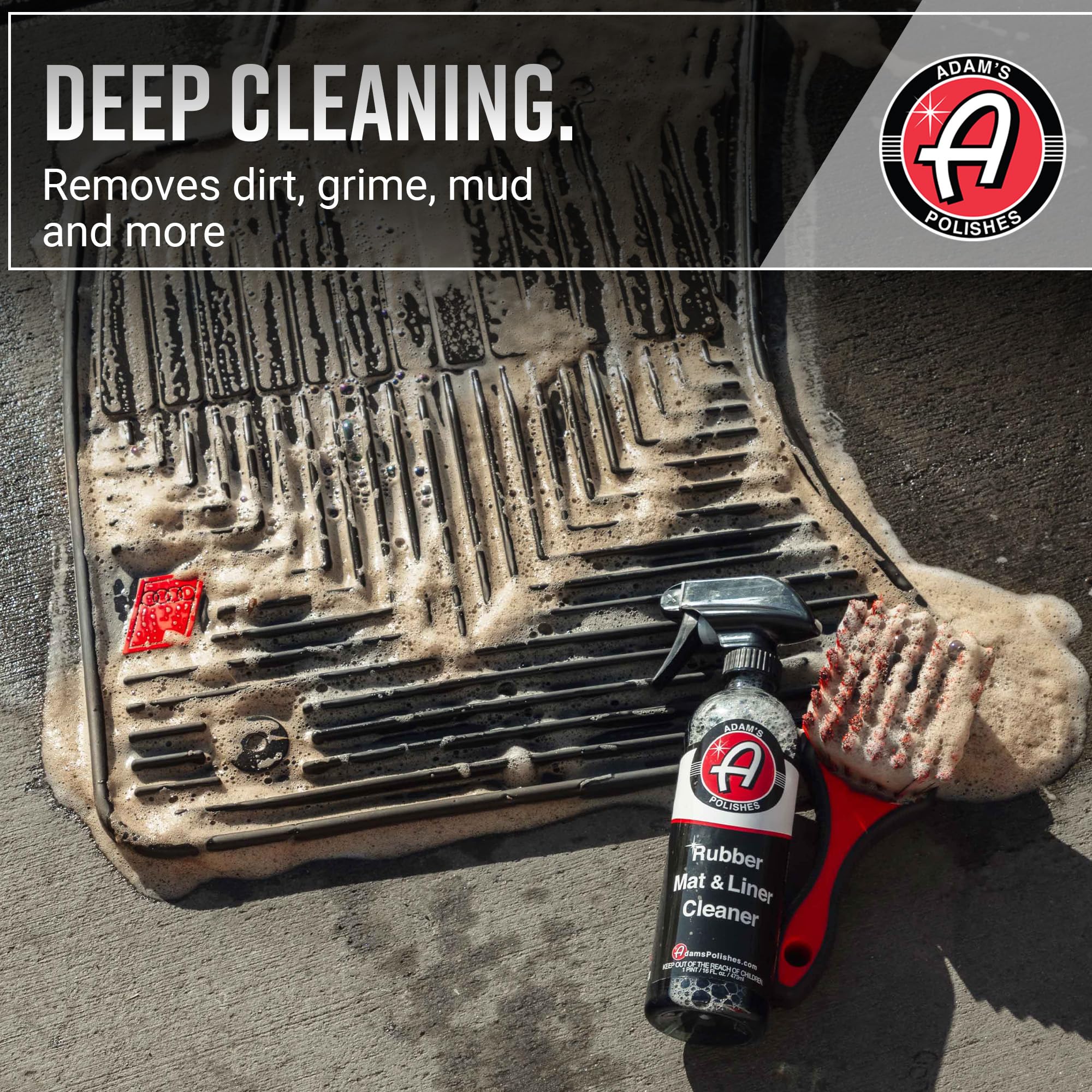Adam'S Polishes Rubber Mat & Liner Cleaner 16Oz Protectant & Rubber Floor Mat Cleaning Solution For Car Detailing  Deep Cleans &