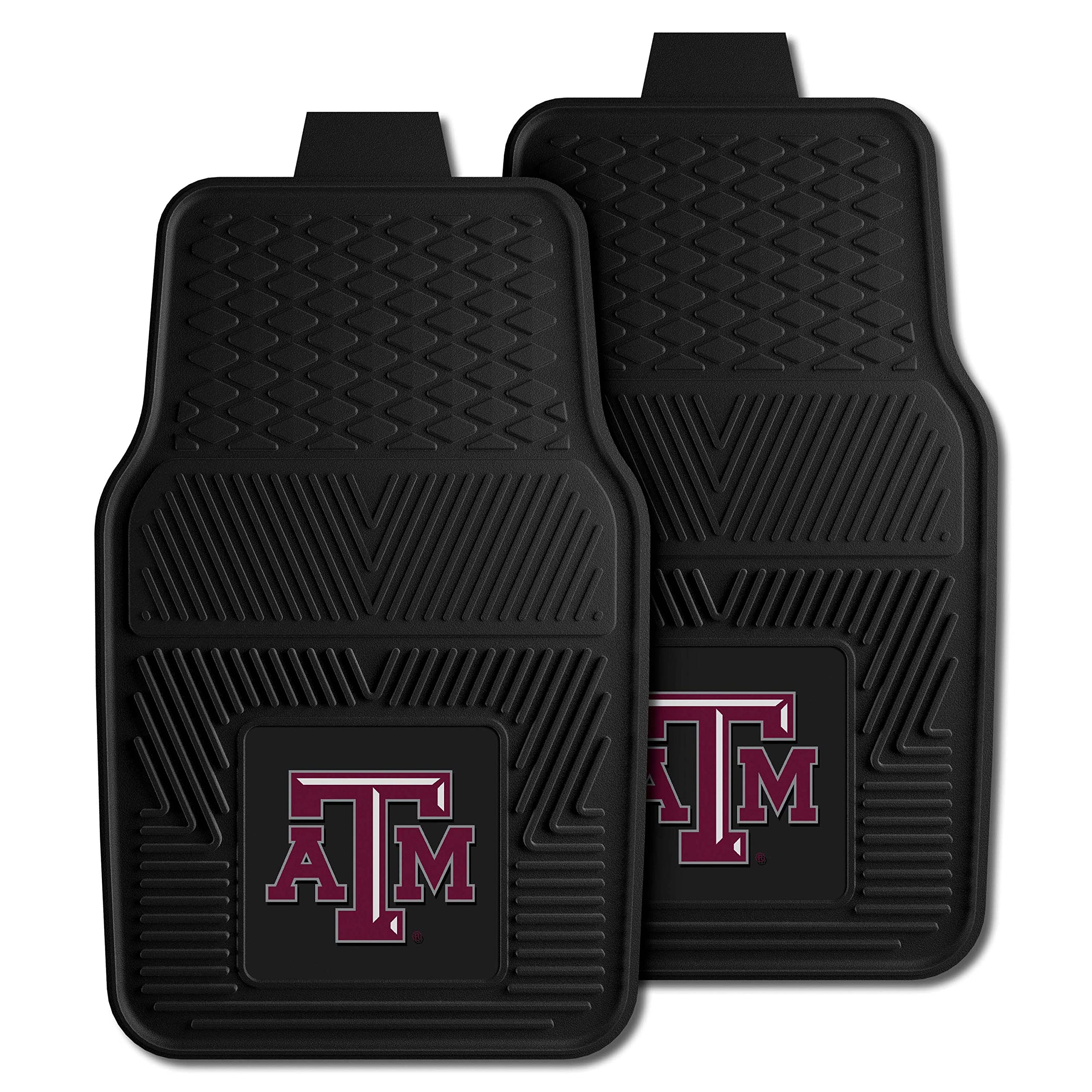 FANMATS Texas A&M Aggies Car Mats Set of 4 - All Weather Rubber - 29"x17" Front, 14"x17" Rear - Universal Fit