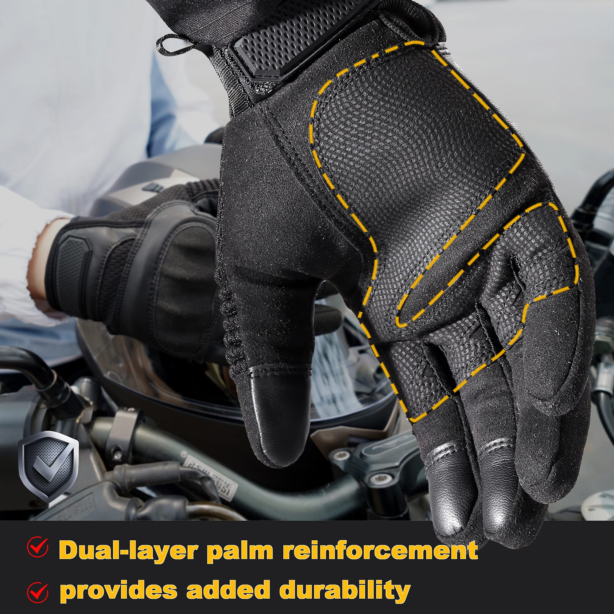 Axbxcx Touch Screen Full Finger Gloves For Motorcycles Cycling Motorbike Atv Bike Camping Climbing Hiking Work Outdoor Sports Me