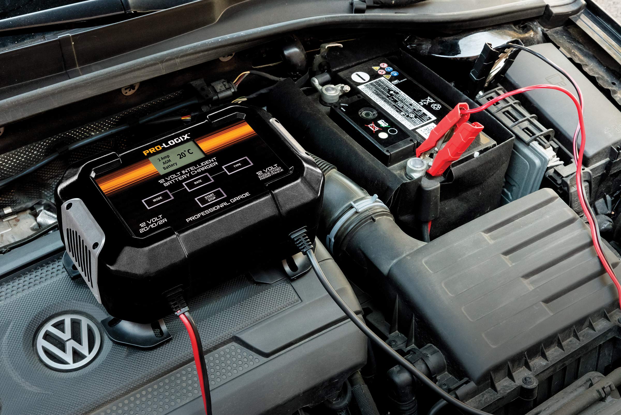 Clore Automotive PL2545 12V PRO LOGIX Intelligent Battery Charger with Engine Start - One Size, Factory Color