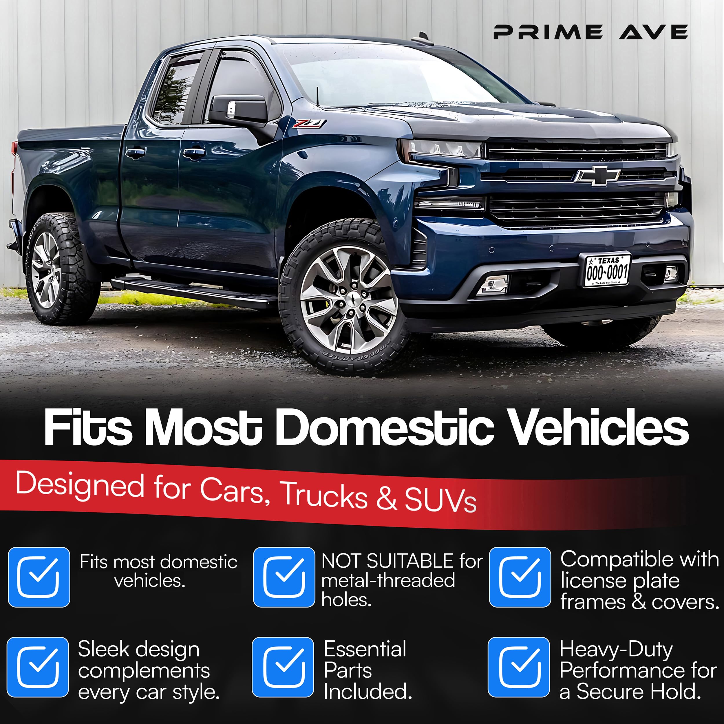 Prime Ave Black Oxide Stainless Steel License Plate Screws For License Plates, Frames, Covers - Rust Proof Licence Plate Screw S