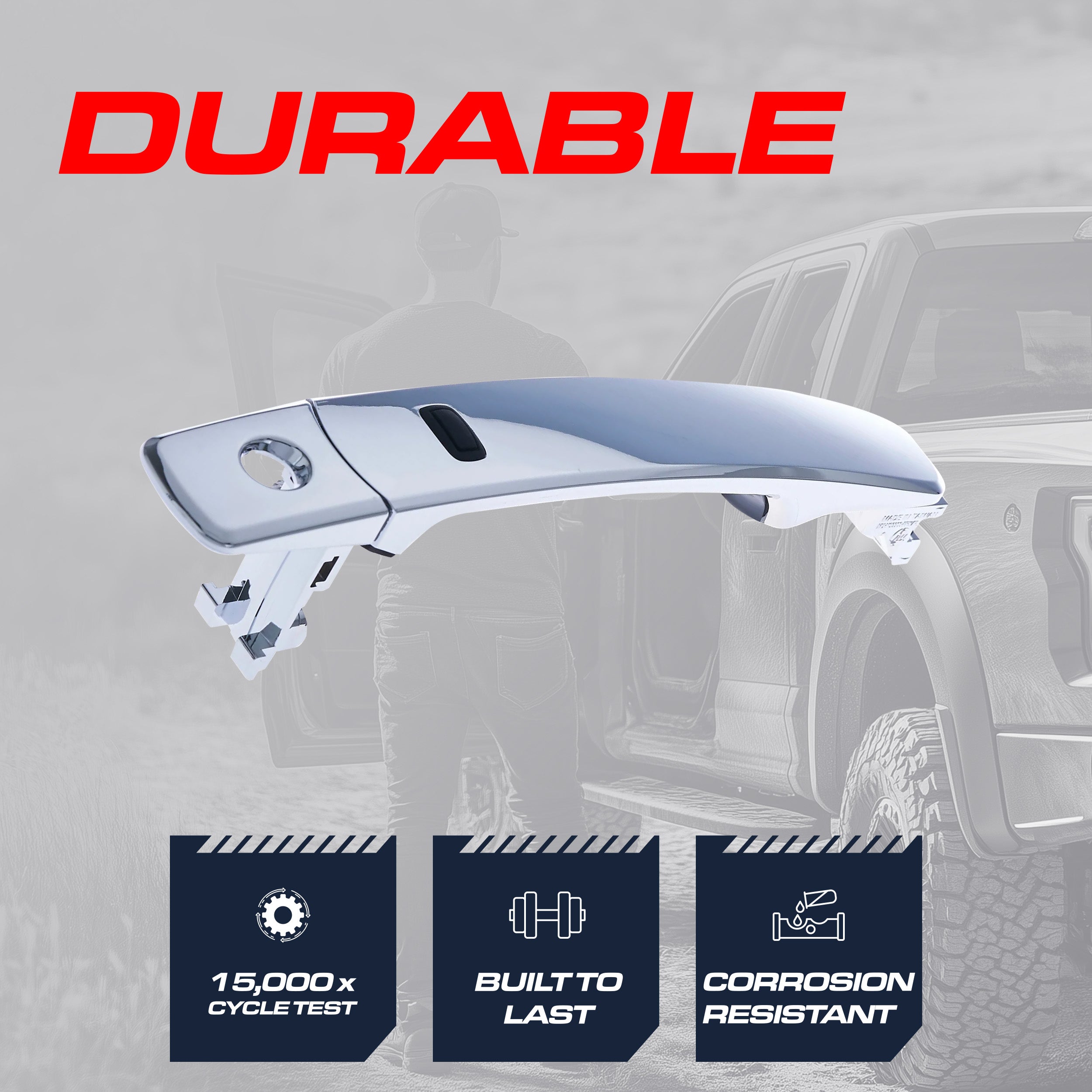 Exterior Door Handle Chrome Replacement for Nissan Murano (2005-2007) / Infiniti FX35/FX45 (2003-2008) OE Part # 80645-CA000, 80640-CB01A, 80640-CB81B, 80640-CL00A | Front Left Driver Side