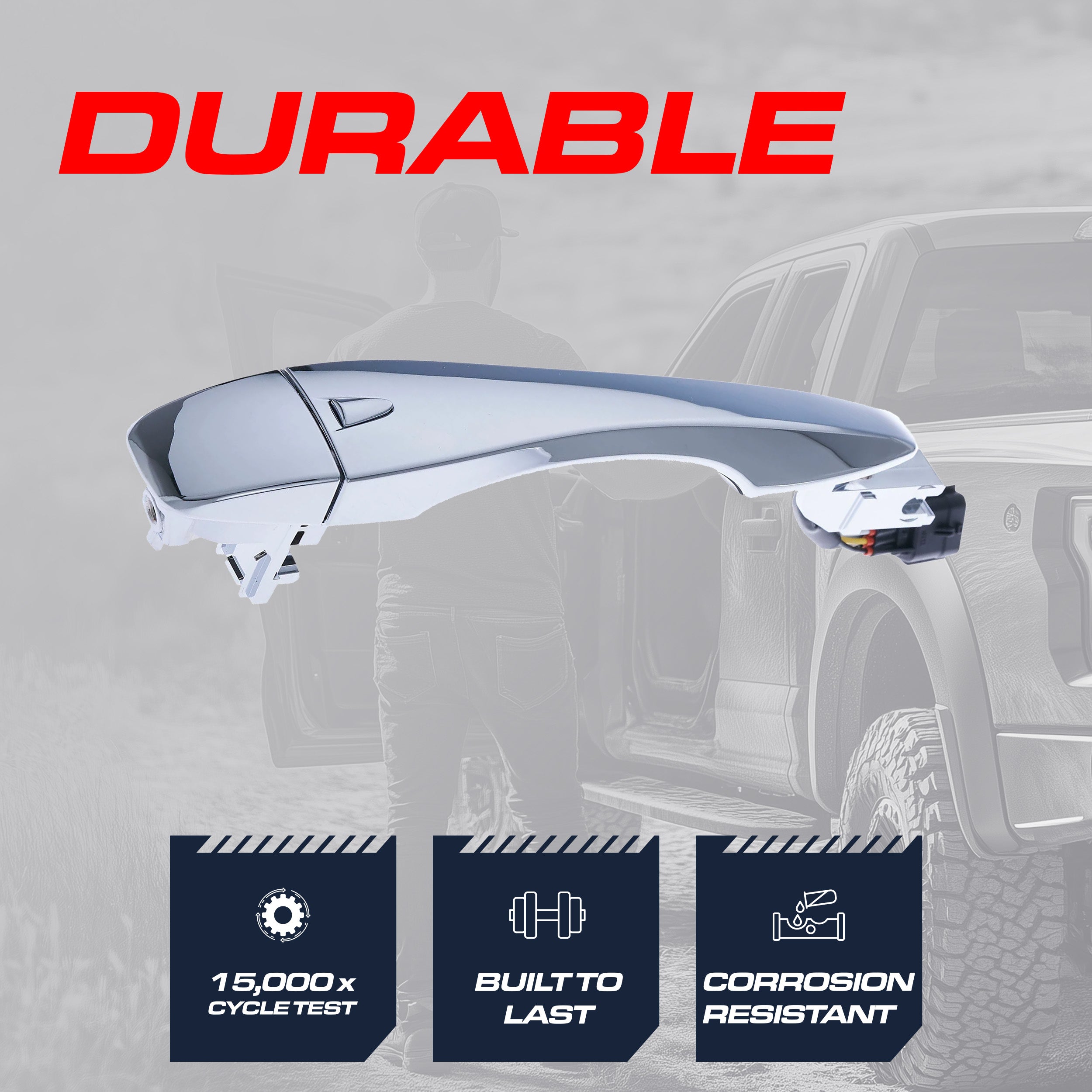 Exterior Door Handle Chrome Replacement for Nissan Altima (2013-2015), Pathfinder (2013-2016) OE Part # 80640-3TA3A, 80640-3TA1A | Front Right Passenger Side w/o Keyhole