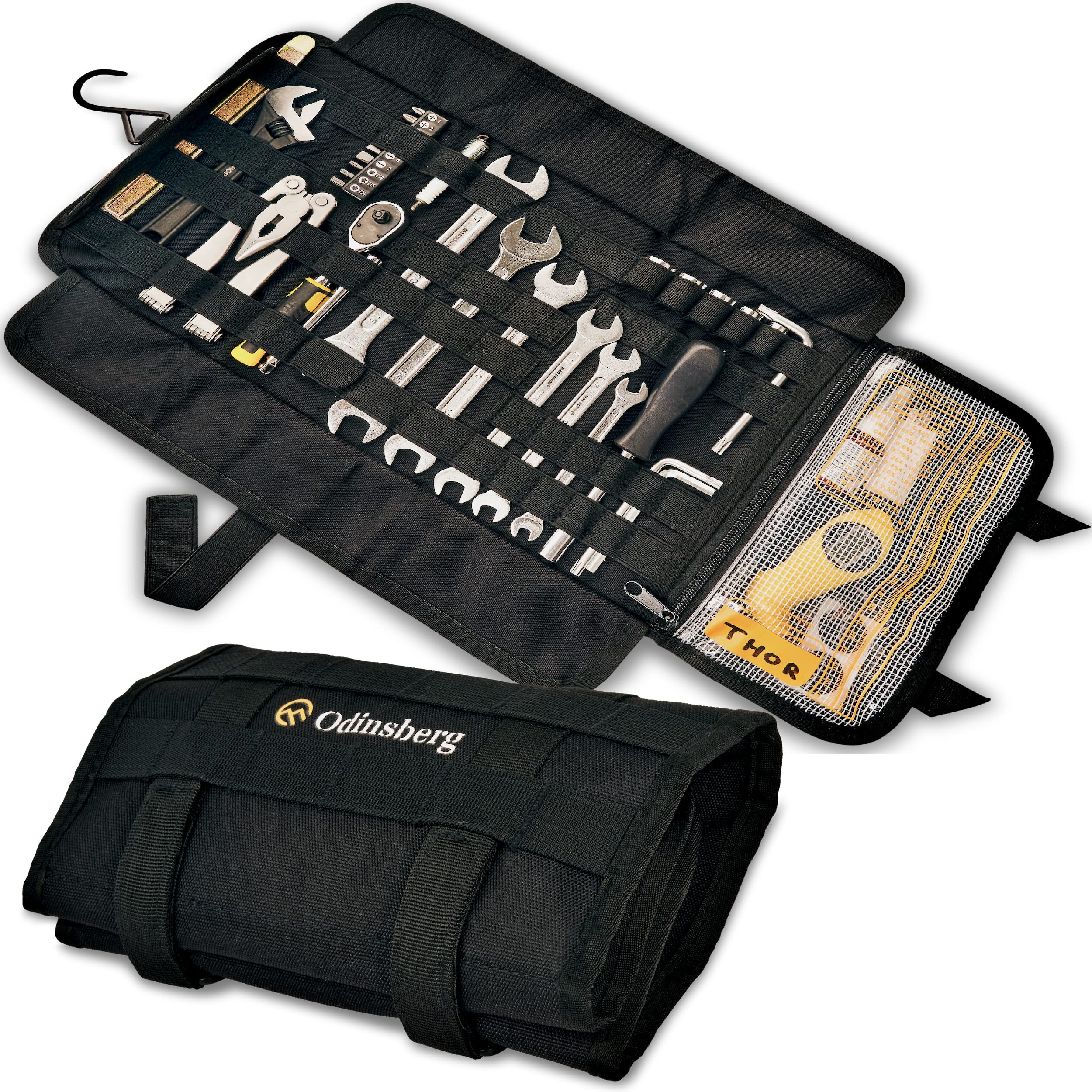 Odinsberg Motorcycle Tool Roll Bag Tools Not Included - Small Tool Bag Wrench Roll Up Tool Bag Organizer Pouch Wrap Motorcycle T